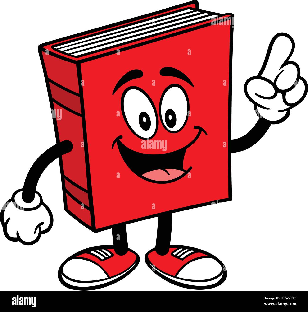 Book Mascot Talking - EINE Cartoon-Illustration eines Book Mascot Talking. Stock Vektor