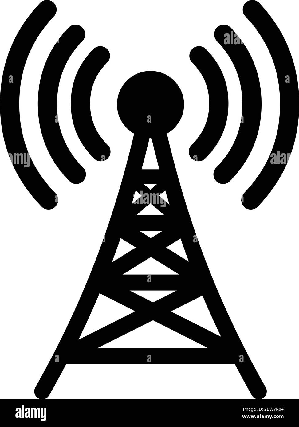 Broadcast Tower – eine Illustration eines Broadcast Tower. Stock Vektor