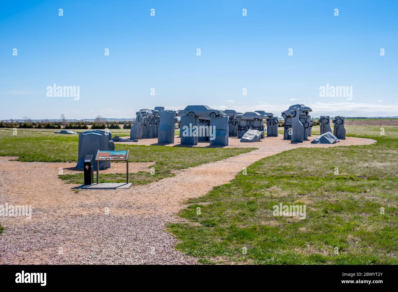 Alliance, NE, USA - 5. Mai 2019: Ein einladendes Schild am Eingang des Car Art Reserve Stockfoto