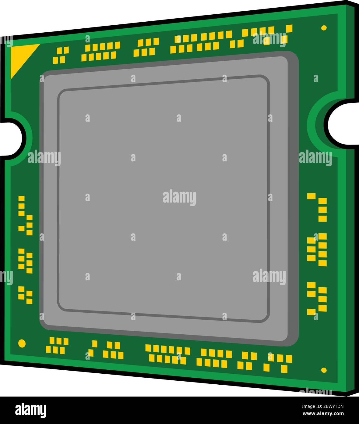 Computerprozessor: Eine Abbildung eines Computerprozessors. Stock Vektor