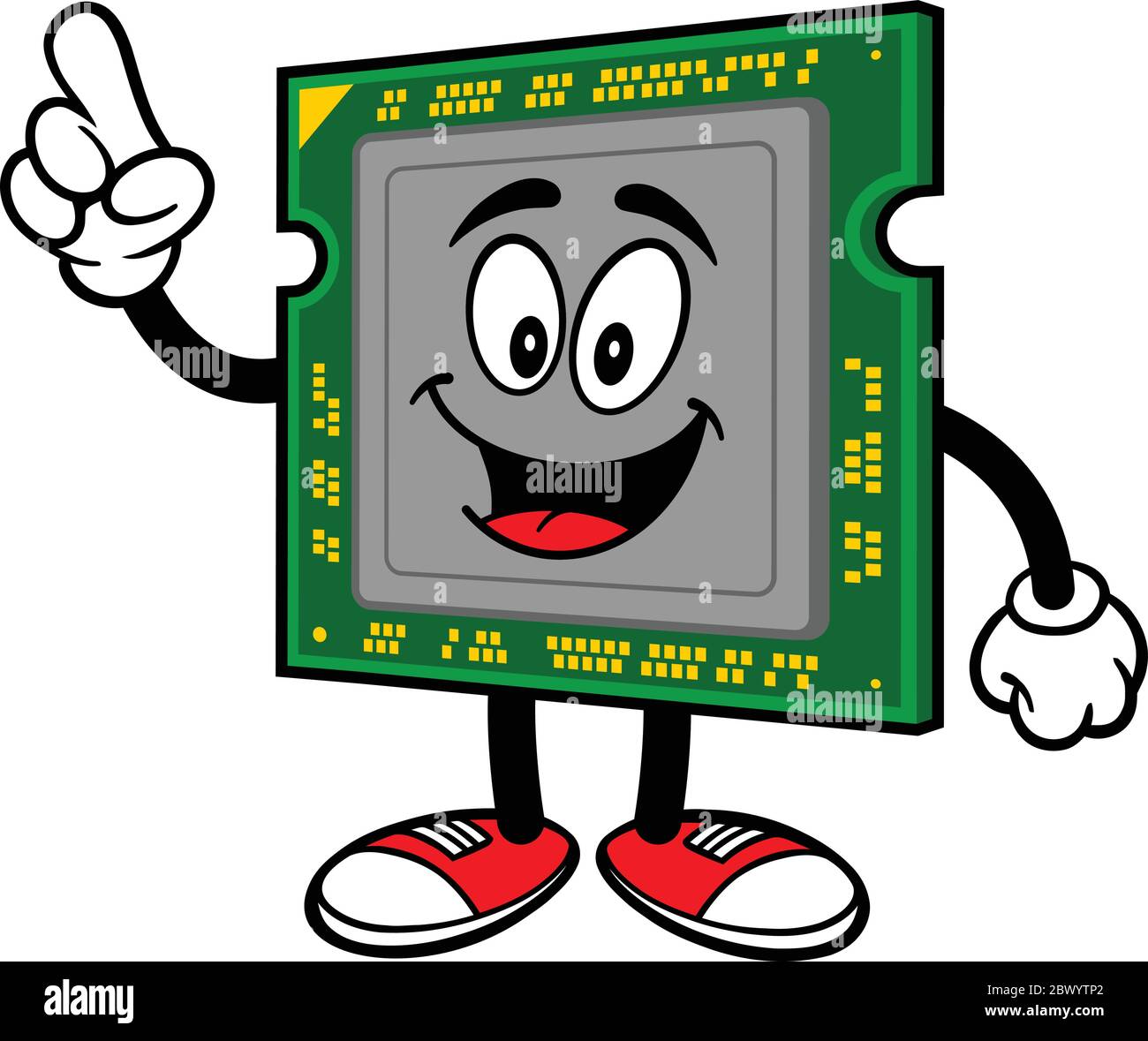 Computer Processor Talking - EINE Cartoon-Illustration eines Computer Processor Talking. Stock Vektor
