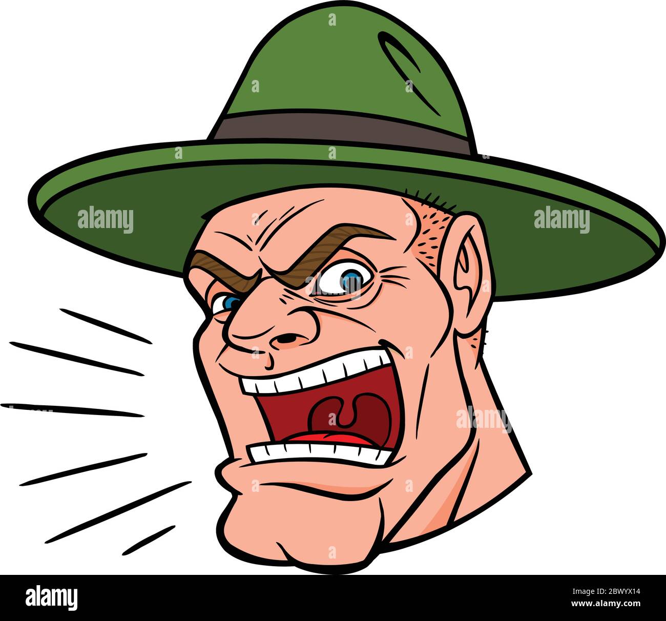 Drill Sergeant- EINE Cartoon Illustration eines Drill Sergeant. Stock Vektor