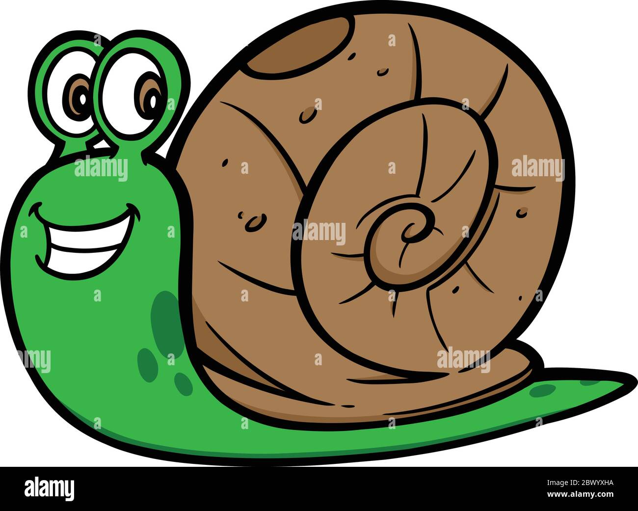 Gartenschnecke- EINE Cartoon Illustration einer Gartenschnecke. Stock Vektor