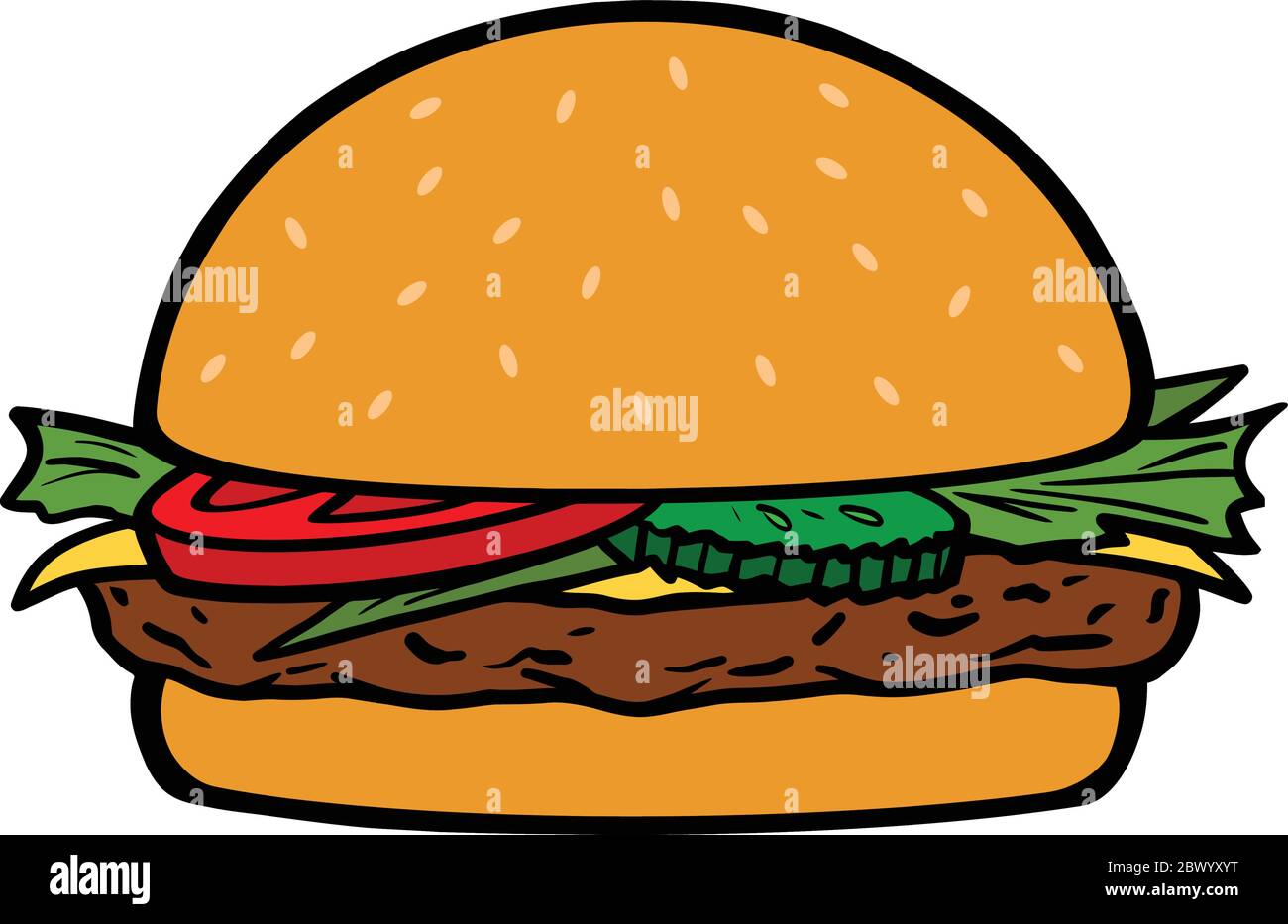 Hamburger Icon - eine Illustration einer Hamburger Ikone. Stock Vektor