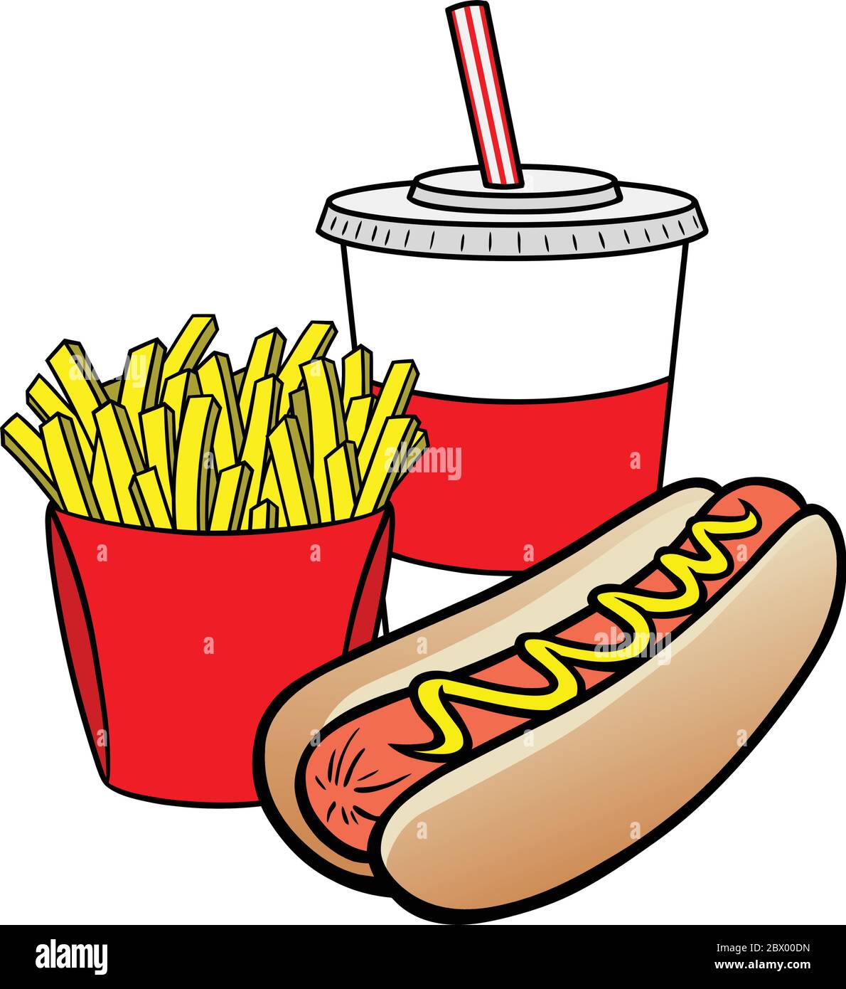 Hot Dog Combo- eine Illustration einer Hot Dog Combo. Stock Vektor