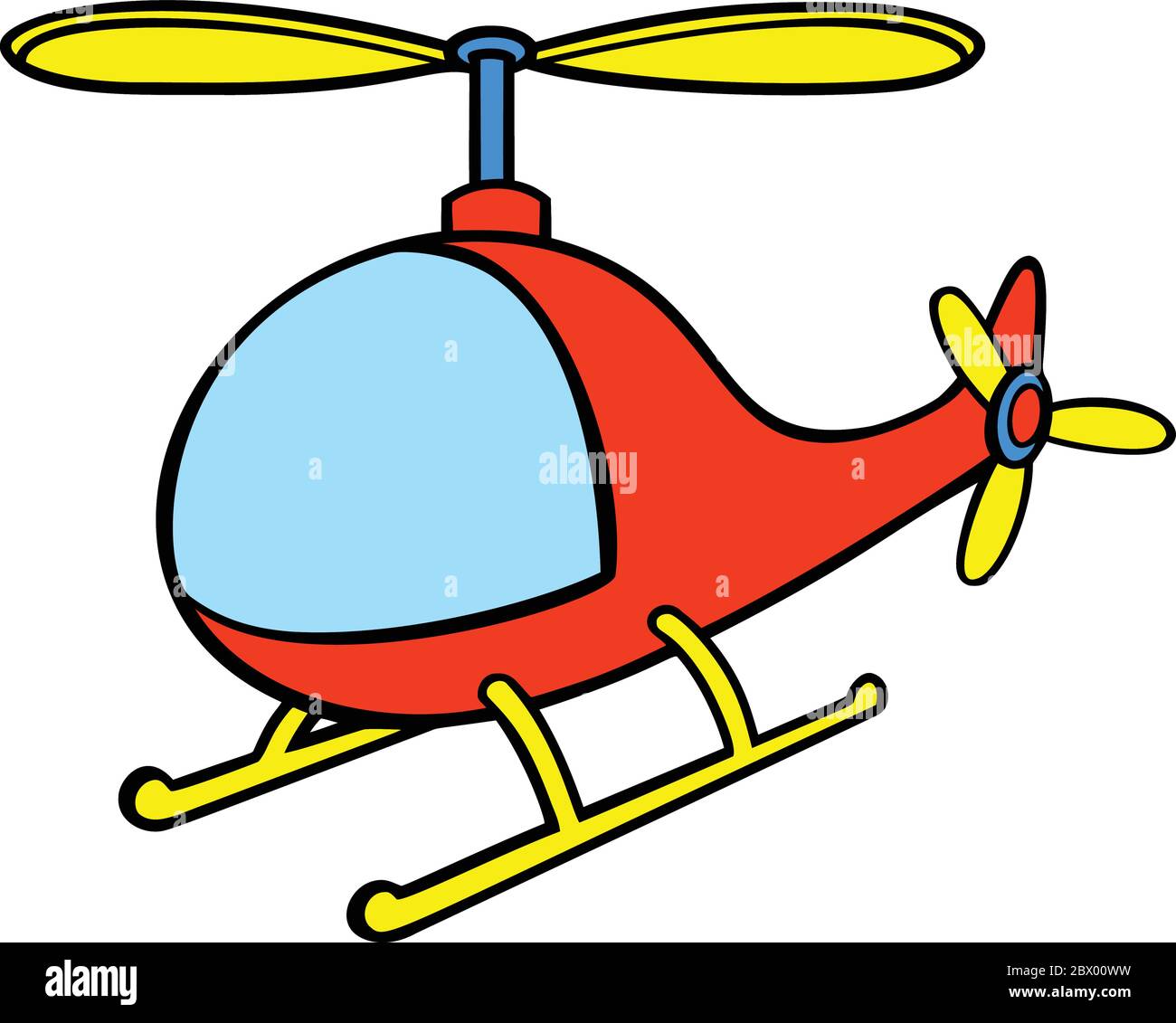 Hubschrauber Cartoon- EINE Karikatur Illustration eines Hubschraubers. Stock Vektor