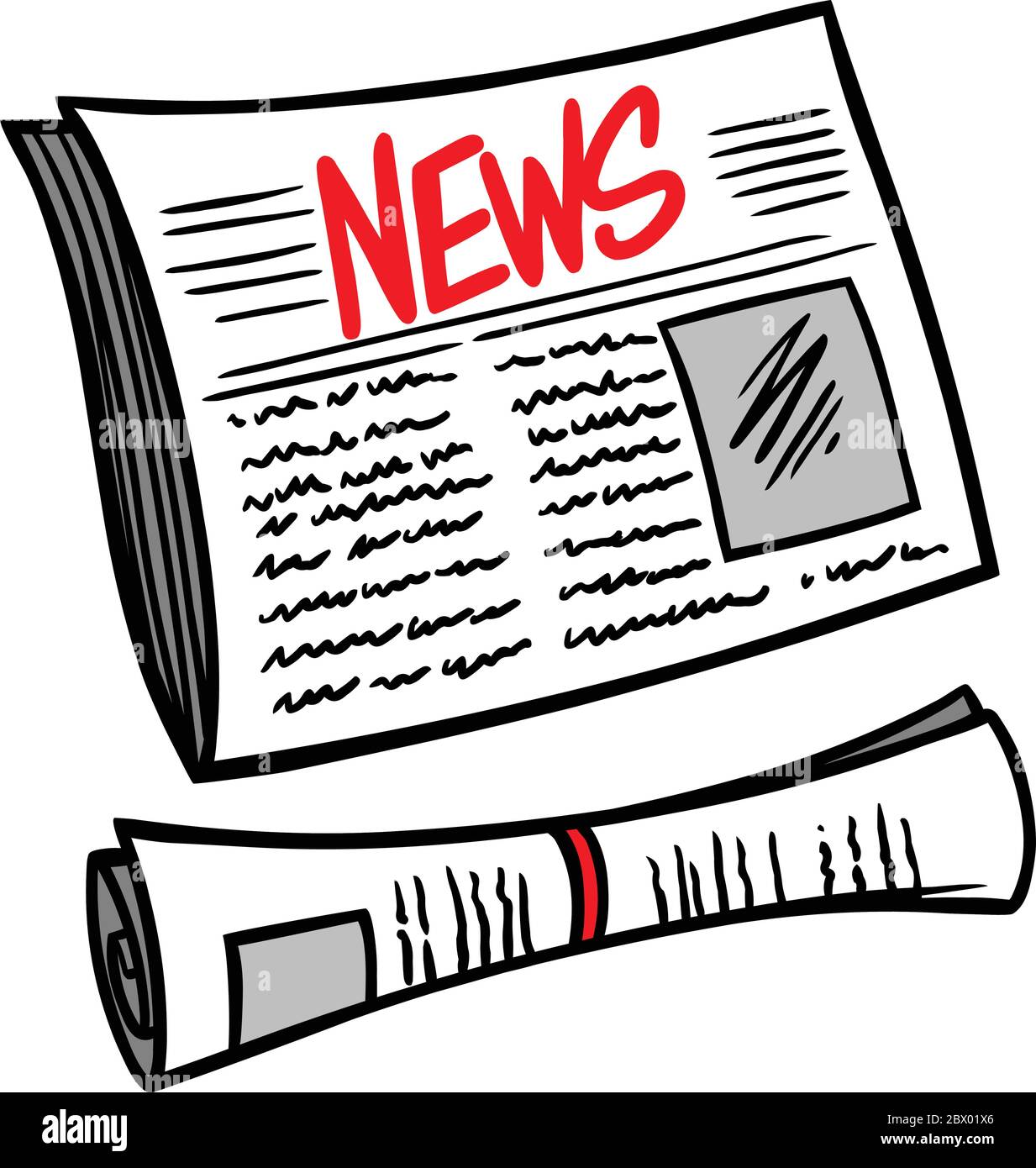 Zeitung - eine Illustration einer Zeitung. Stock Vektor