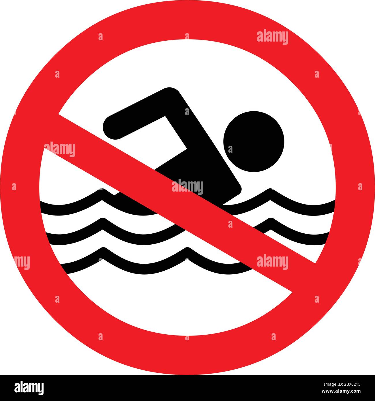 Kein Schwimmen - eine Illustration eines No Swimming Schildes. Stock Vektor