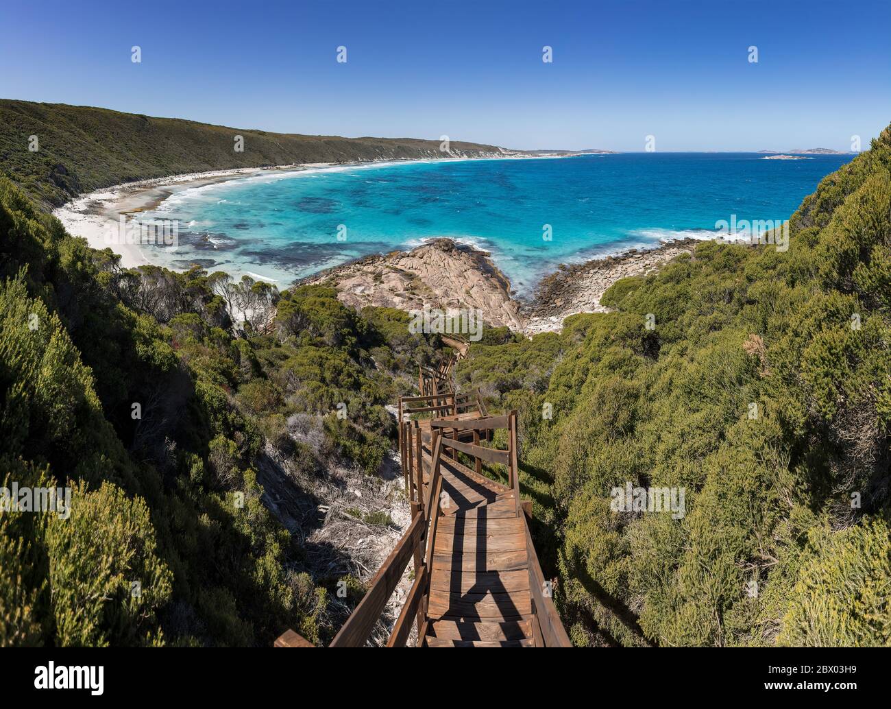 Stufen führen zum Strand am Observatory Point in der Nähe von Esperance in Westaustralien Stockfoto