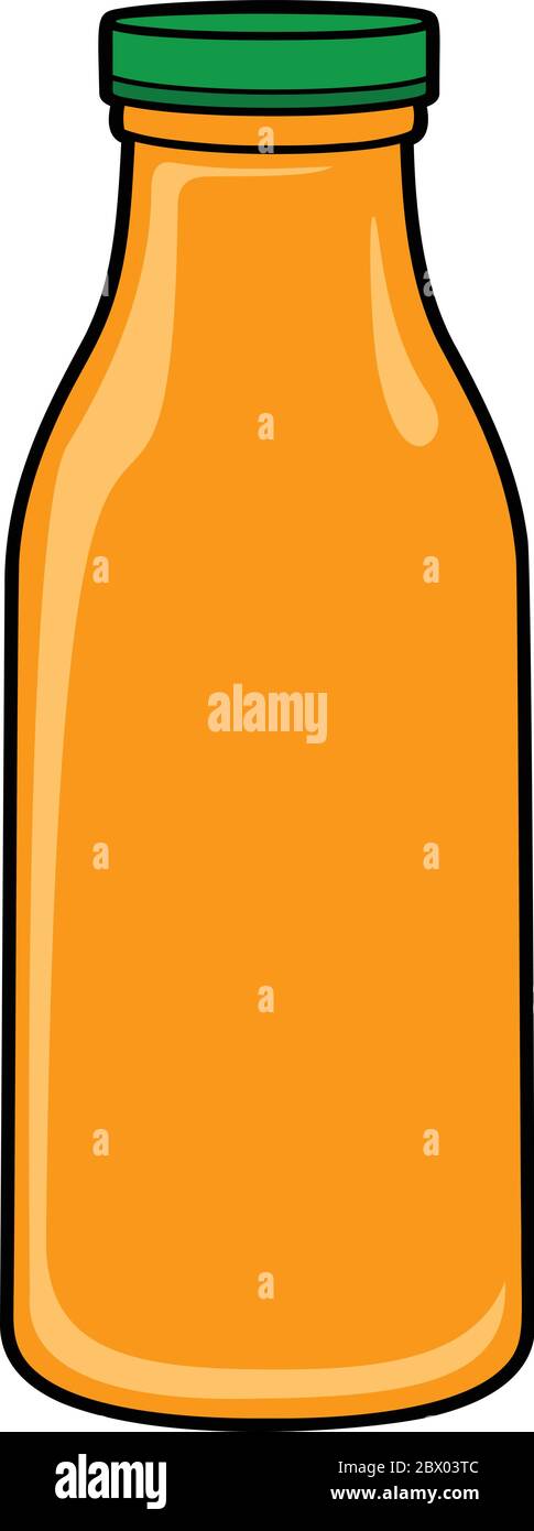 Orangensaft - eine Illustration einer Flasche Orangensaft. Stock Vektor