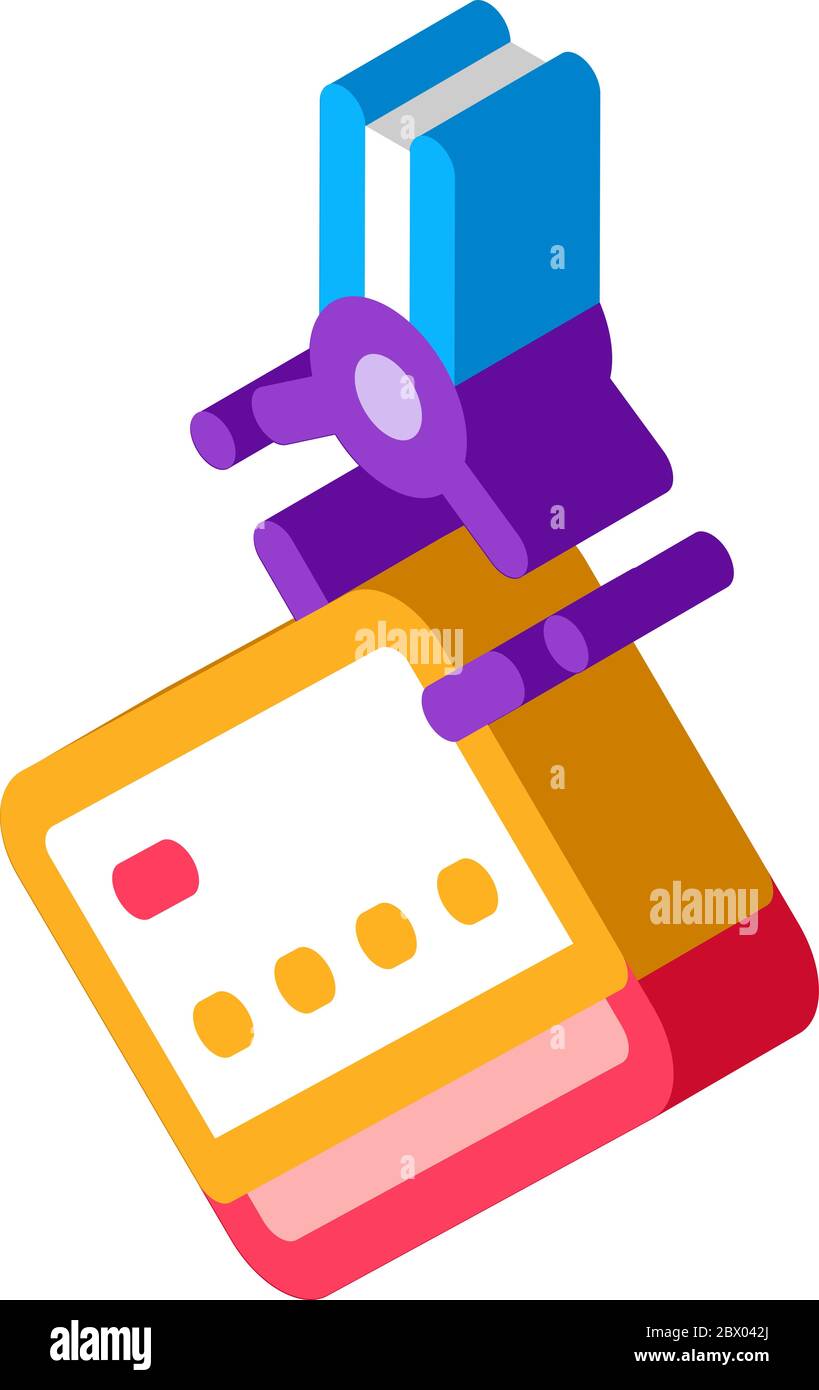 Vektorgrafik für isometrisches Symbol für Kreditkartendiebstahl Stock Vektor