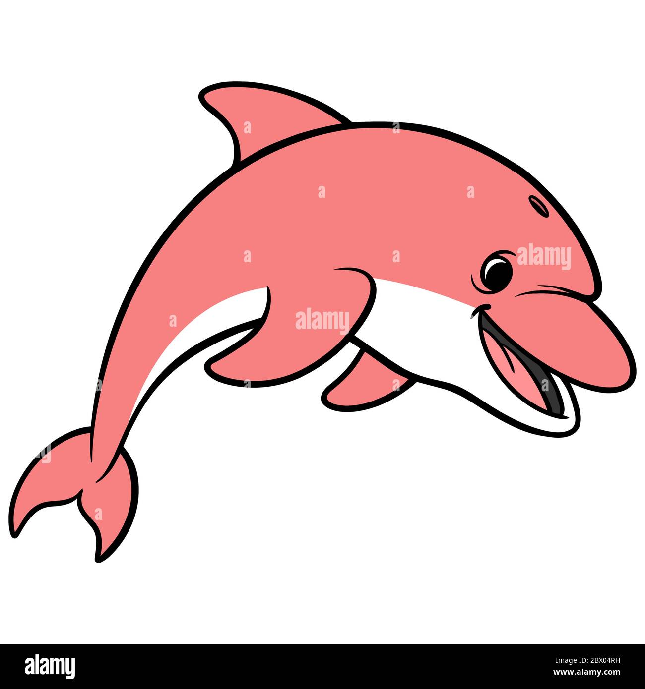 Pink Dolphin - EINE Karikatur-Illustration eines Pink Dolphin. Stock Vektor
