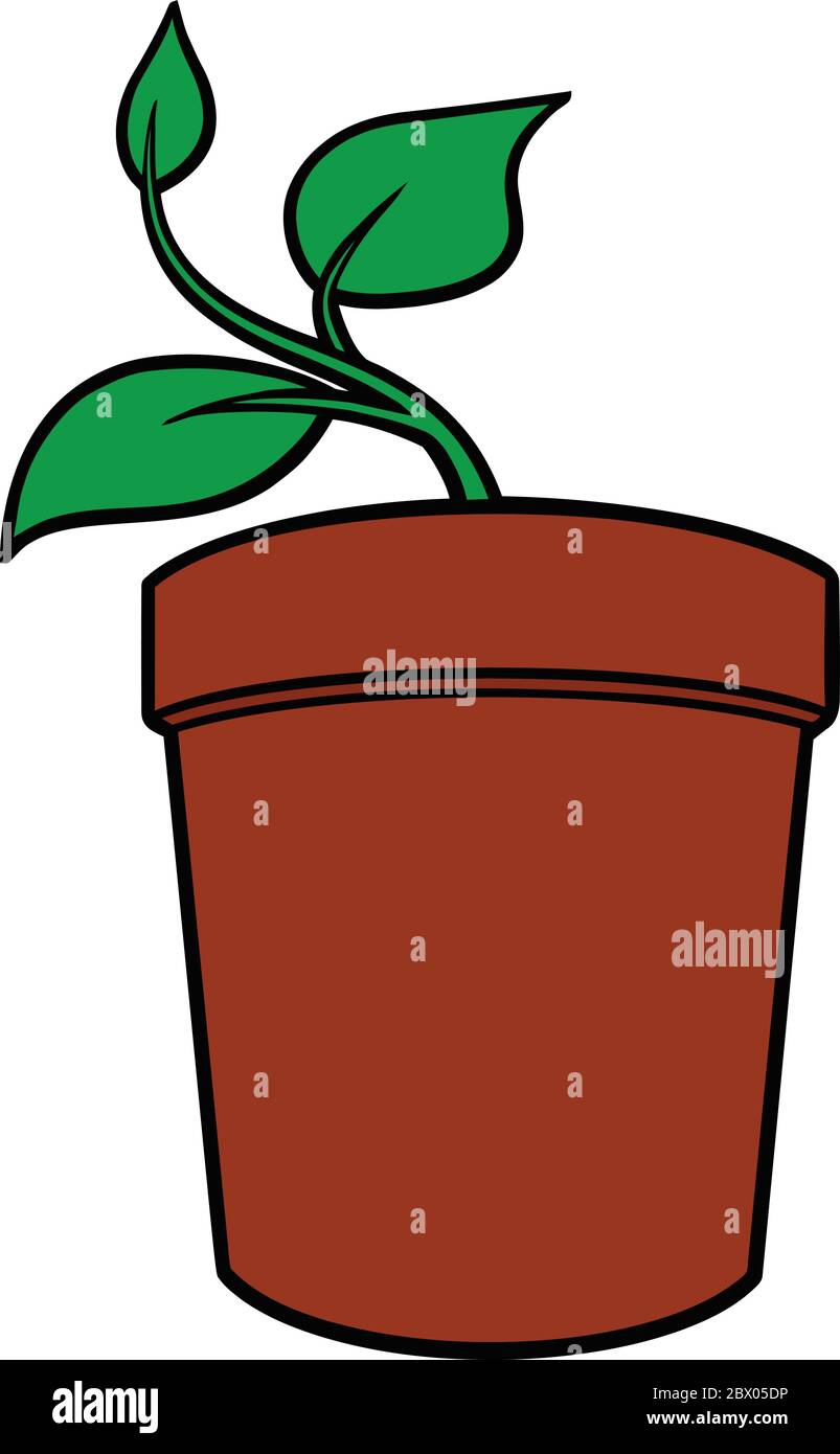 Topfpflanze - EINE Karikatur Illustration einer Topfpflanze. Stock Vektor