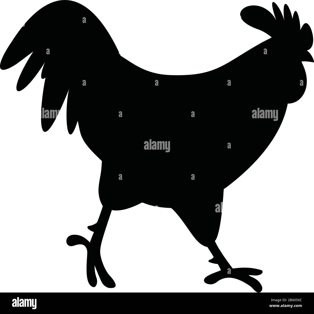 Hahnstrut Silhouette - eine Illustration einer Hahnstrut Silhouette. Stock Vektor
