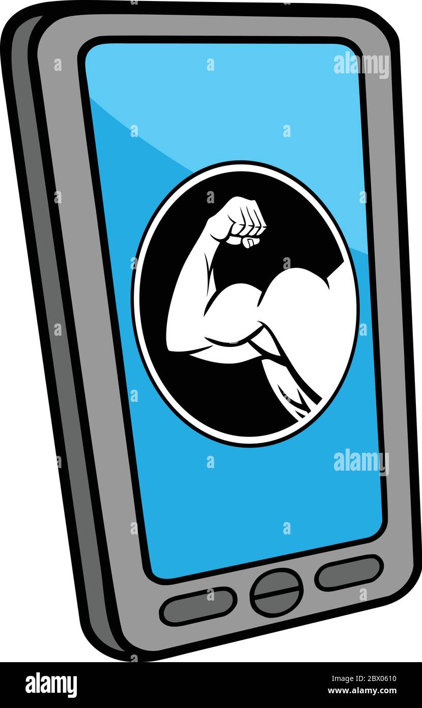 Smartphone Fitness Center Locator - eine Illustration eines Fitness Center Locator. Stock Vektor