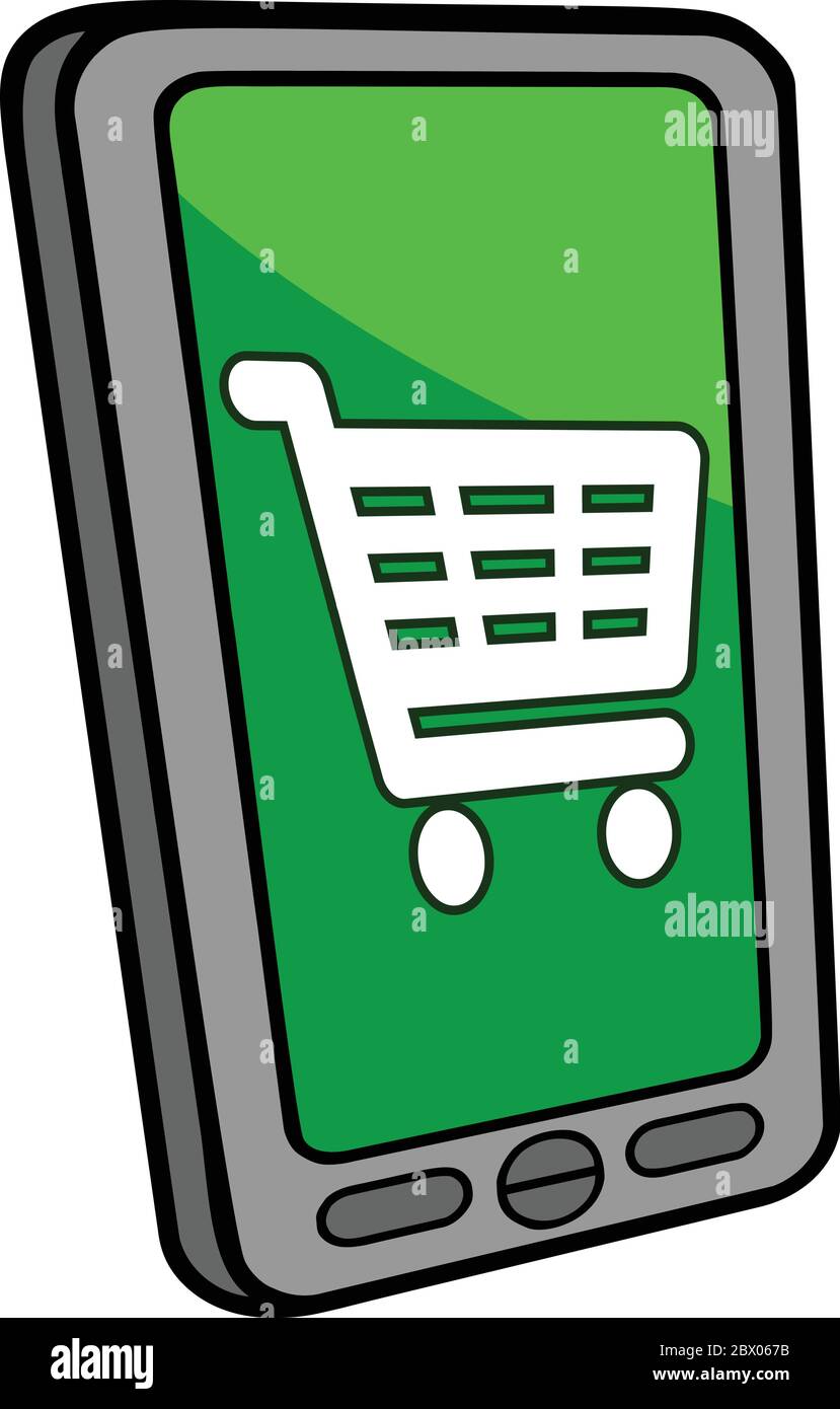 Smartphone-Kasse – eine Abbildung eines Smartphone-Kaufs. Stock Vektor