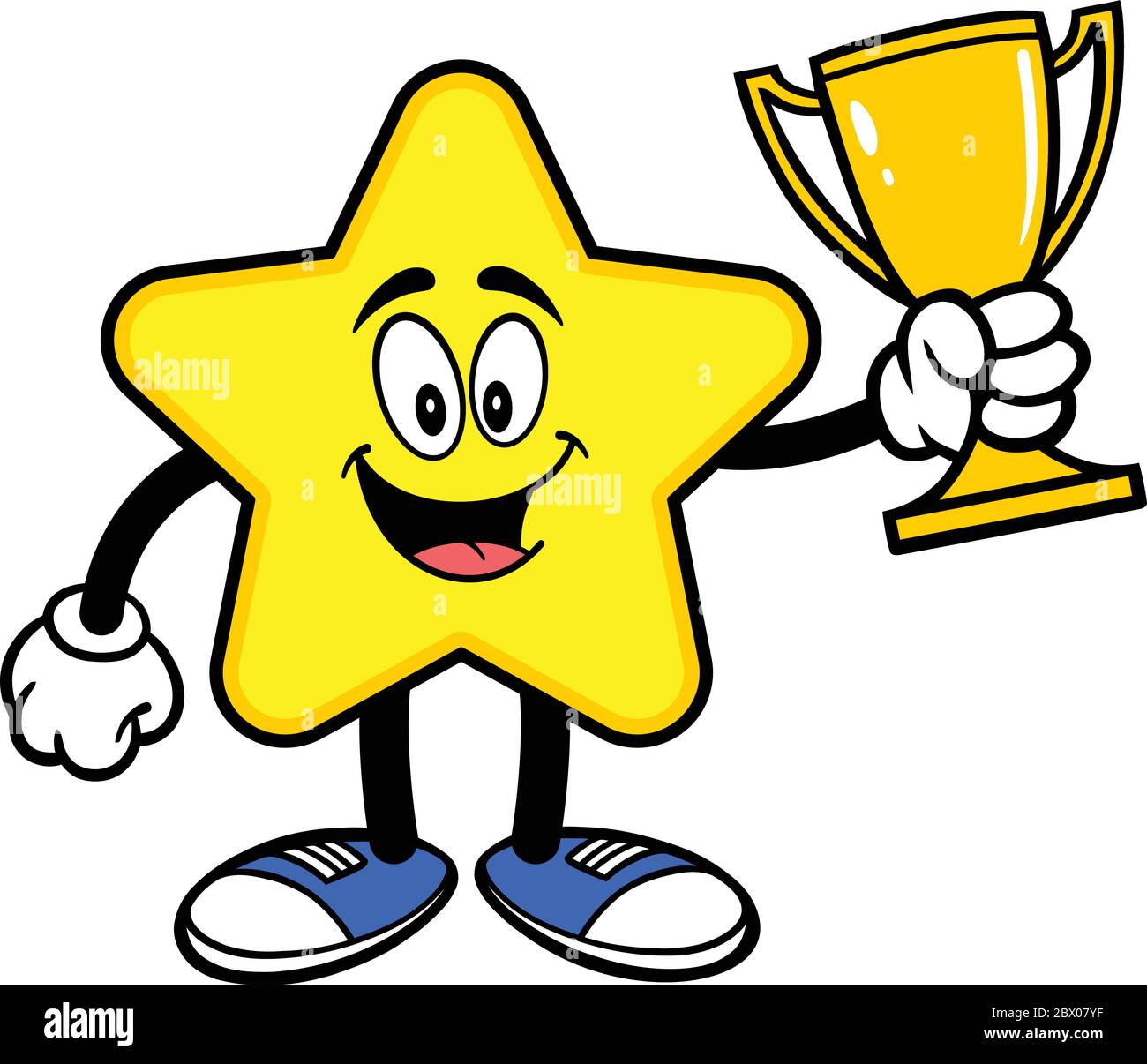 Star Mascot with a Trophy - EINE Cartoon-Illustration eines Star Mascot mit einer Trophy. Stock Vektor