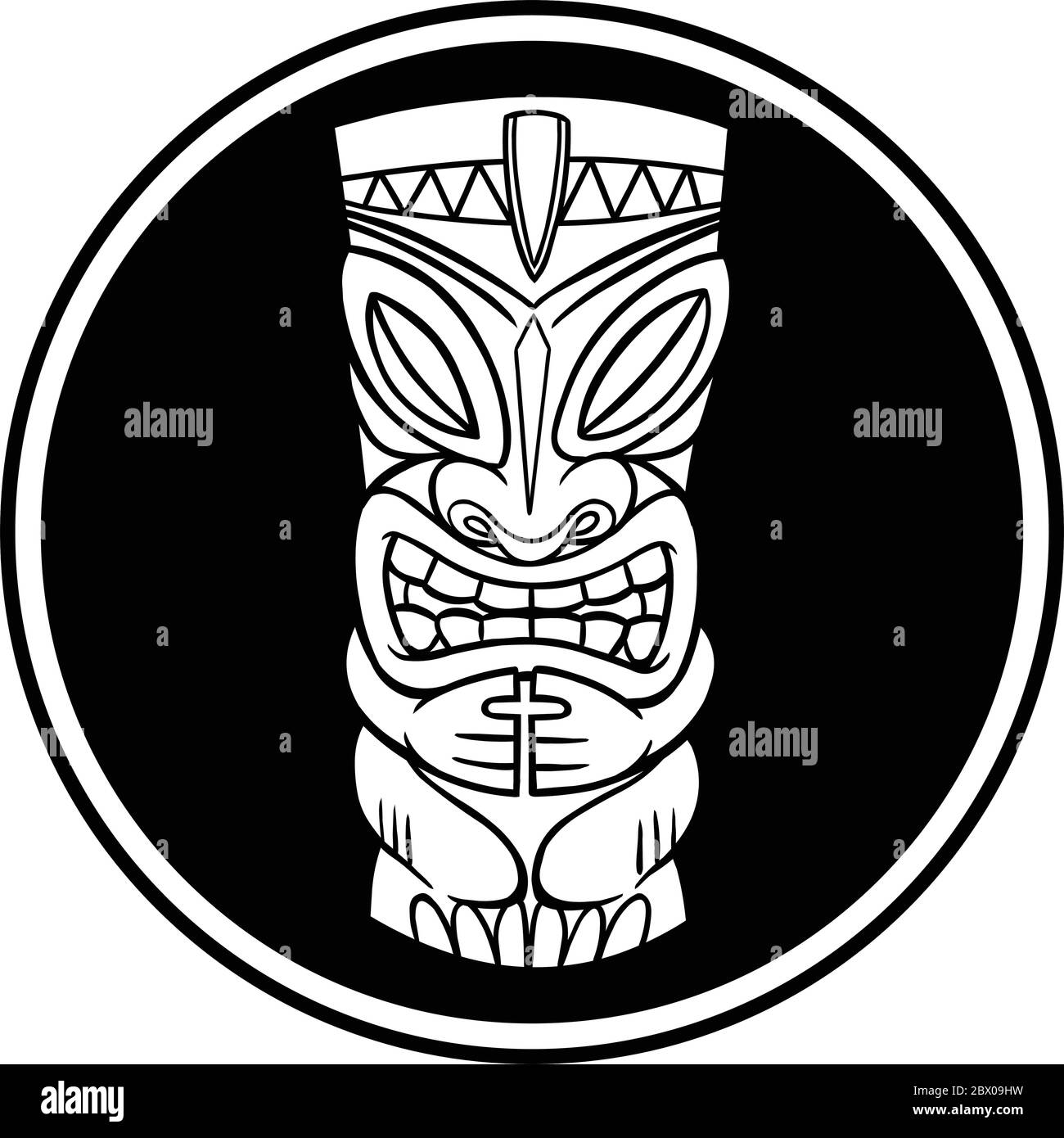 Tiki-Geistersymbol - eine Illustration eines Tiki-Geistersymbols. Stock Vektor