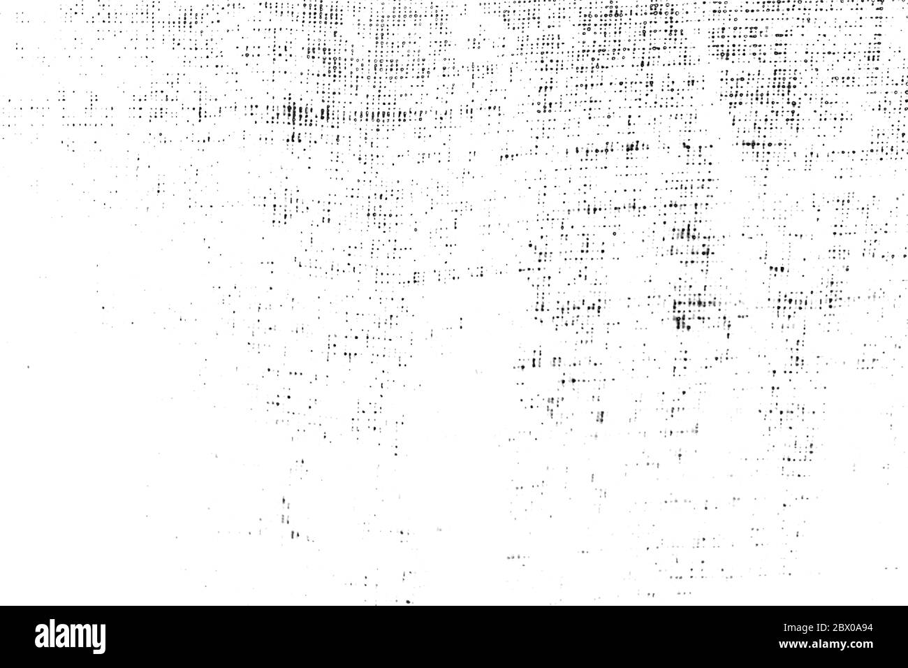 Grunge Hintergrund schwarz-weiß. Abstrakte Illustration Textur von Rissen, Chips, Punkt. Schmutziges monochromes Muster der alten abgenutzten Oberfläche. Stockfoto