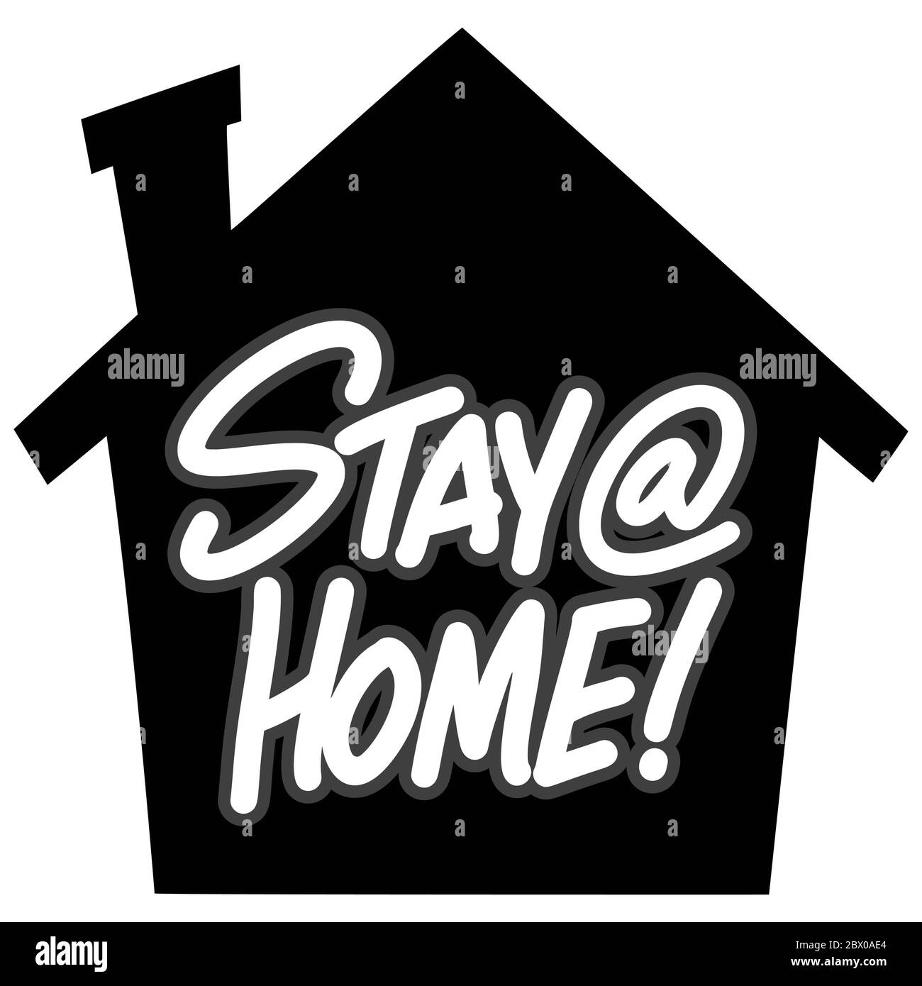 Symbol „Aufenthalt zu Hause“ – eine Illustration für das Symbol „Aufenthalt zu Hause“. Stock Vektor