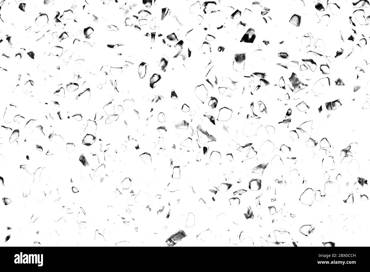 Grunge Textur Hintergrund schwarz und weiß. Abstrakt von Kratzern, Spänen, Kratzern, Rissen. Stockfoto