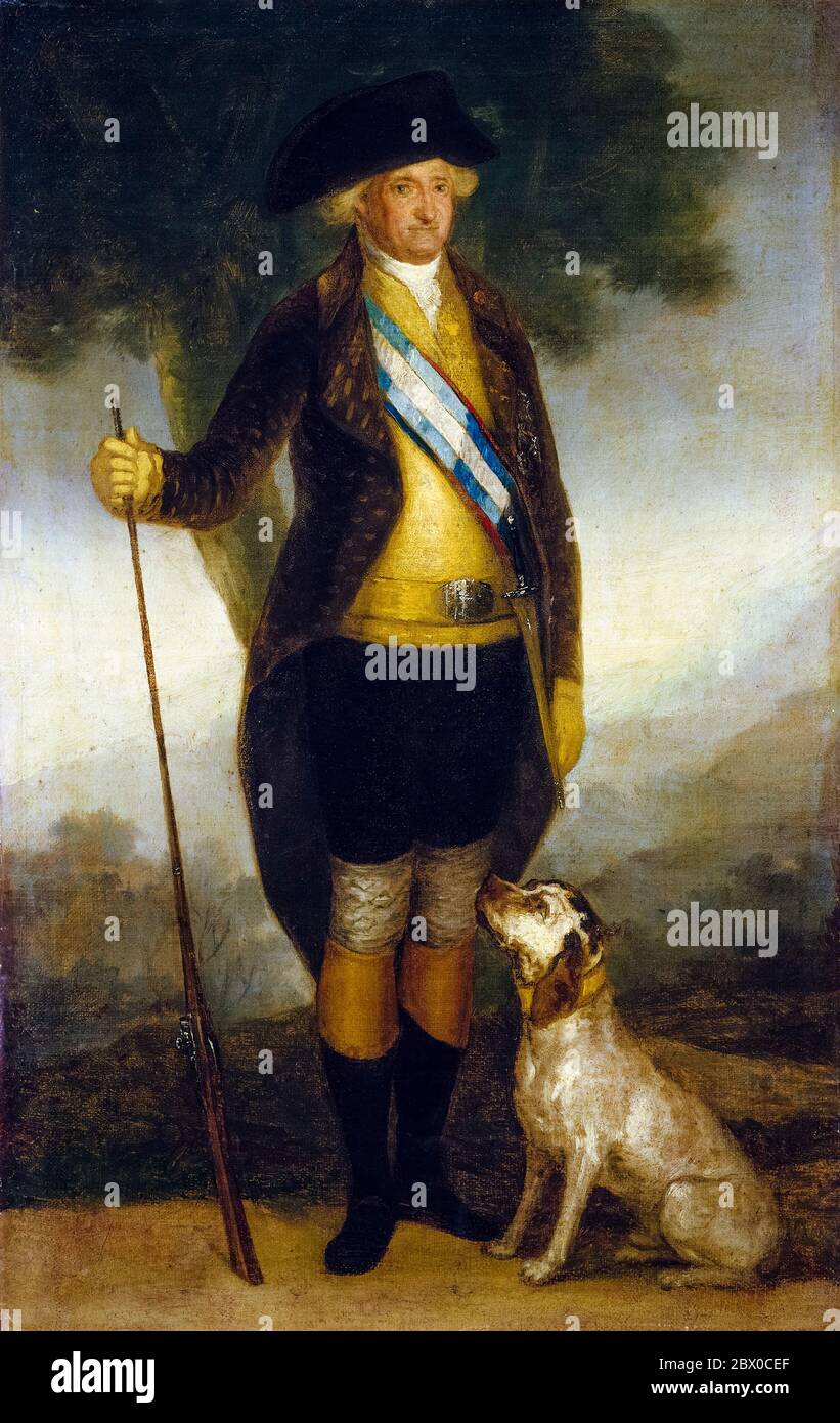 Karl IV. Von Spanien als Huntsman, Portraitmalerei von Francisco Goya, 1799-1800 Stockfoto