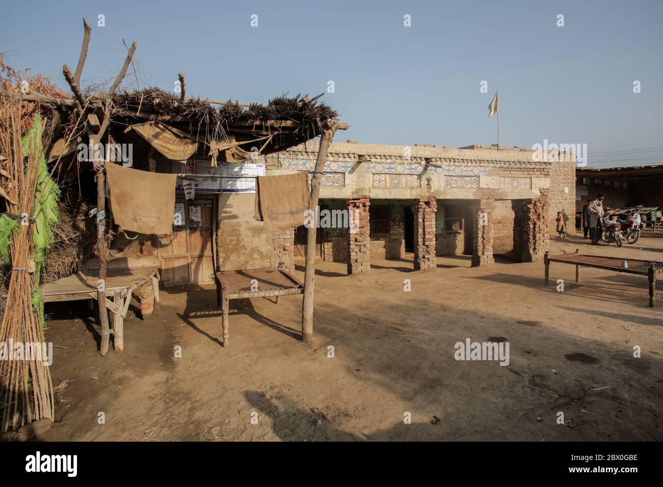 Innenansicht EINES Hauses in EINEM Dorf in Sindh, Pakistan Stockfoto