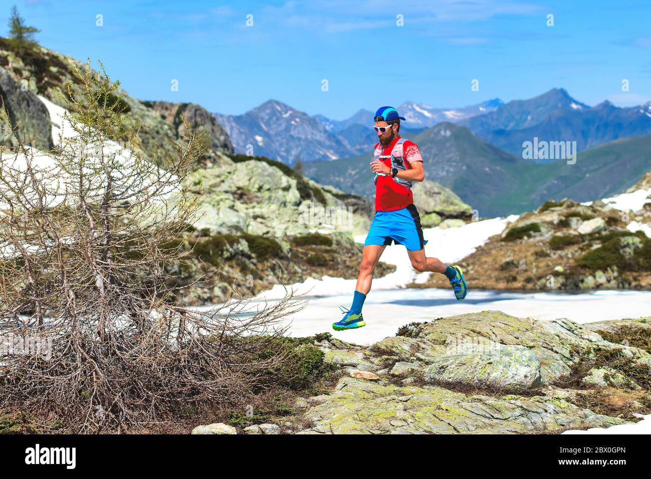 Körperliche Vorbereitung eines Ultra Trail Running Läufers Stockfoto