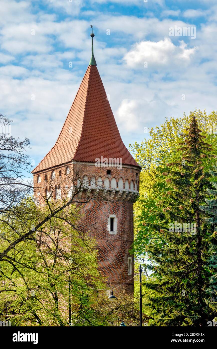 Turm der alten Stadtmauer, Krakau, Polen Stockfoto