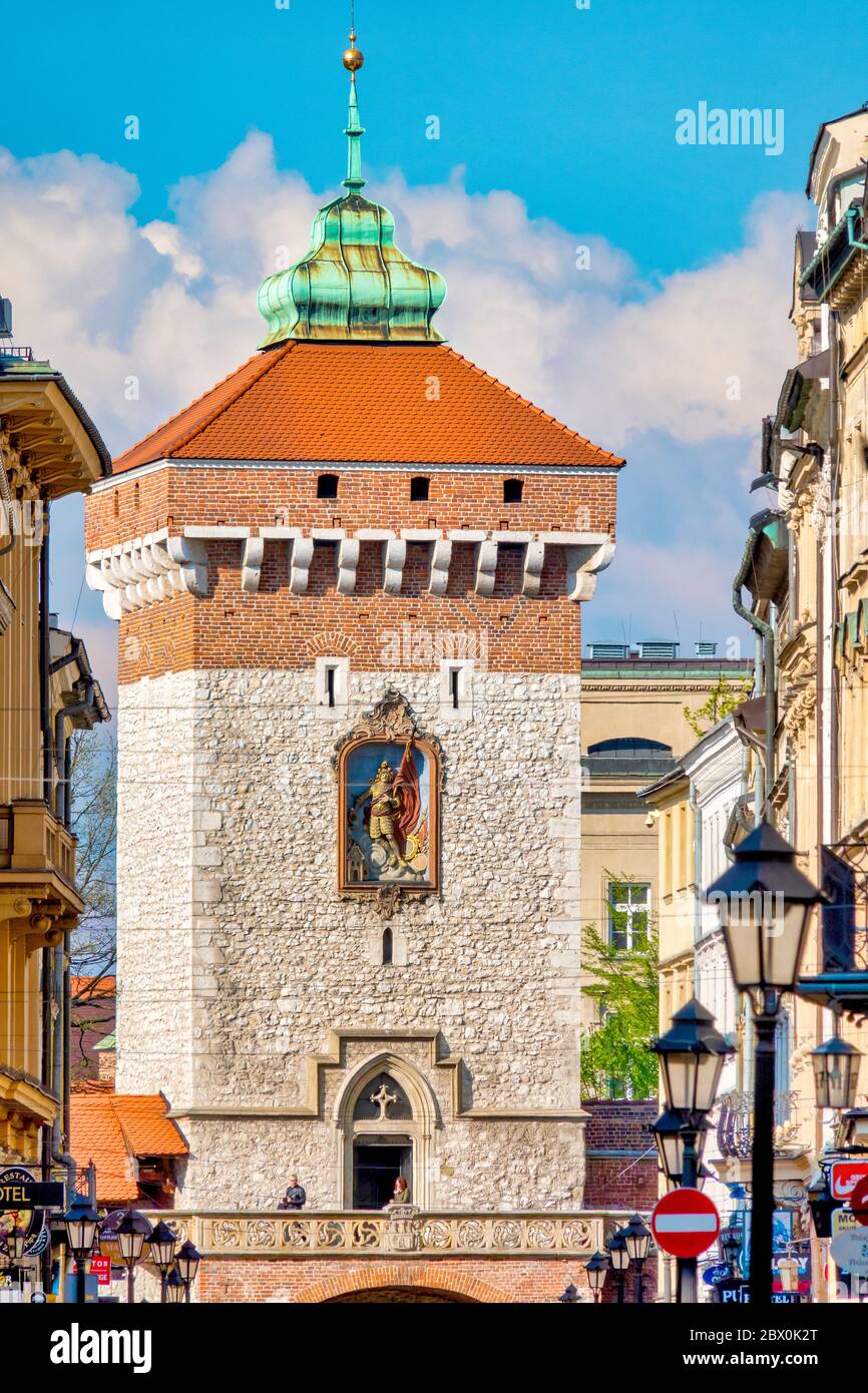 St. Florians Tor, Krakau, Polen Stockfoto