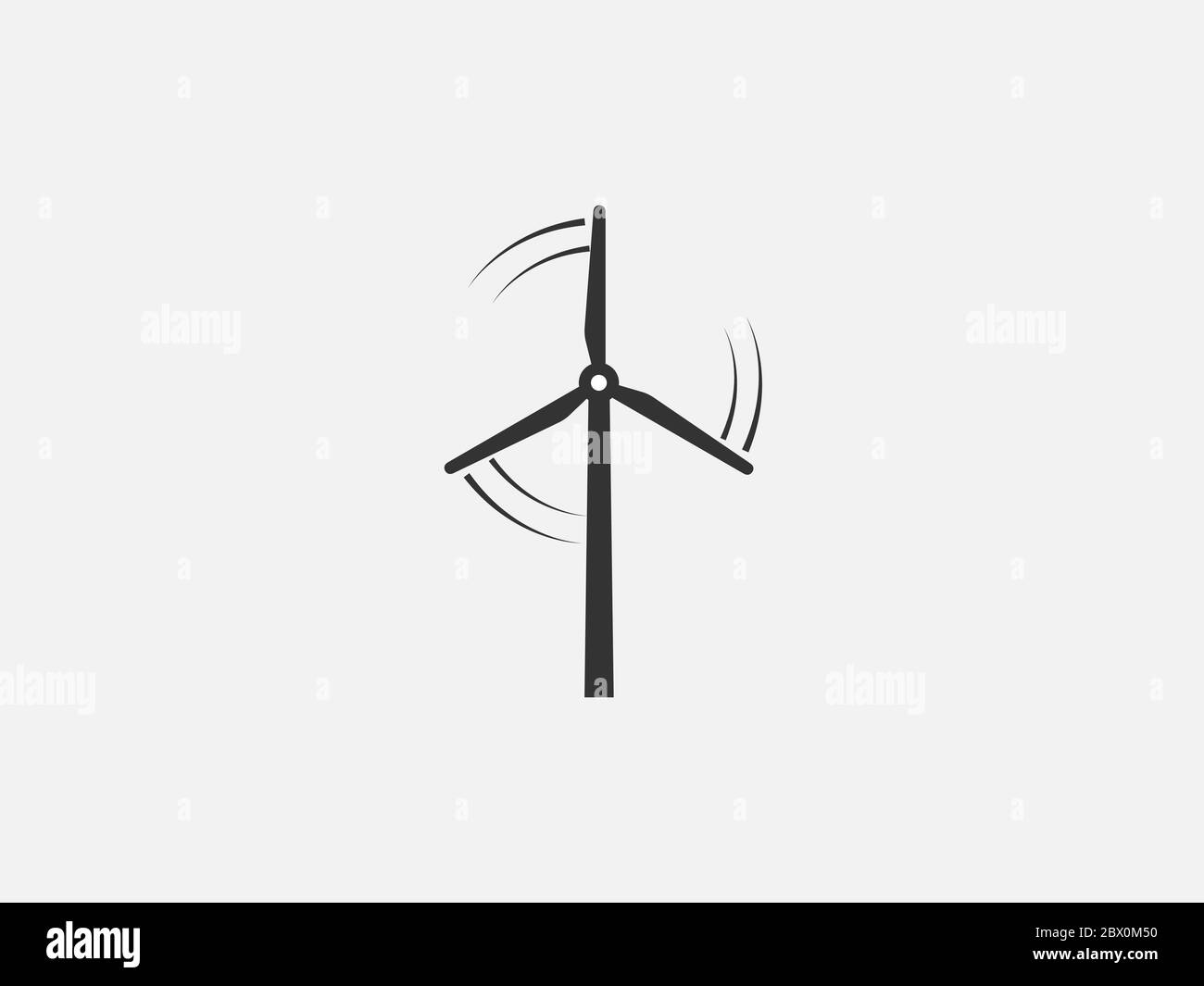Symbol für Windenergie, Windenergieanlage. Vektorgrafik, flaches Design. Stock Vektor