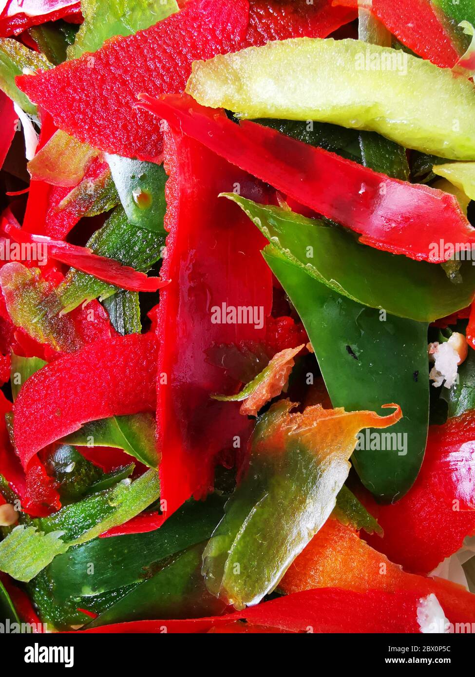 Peelings von Paprika Stockfoto