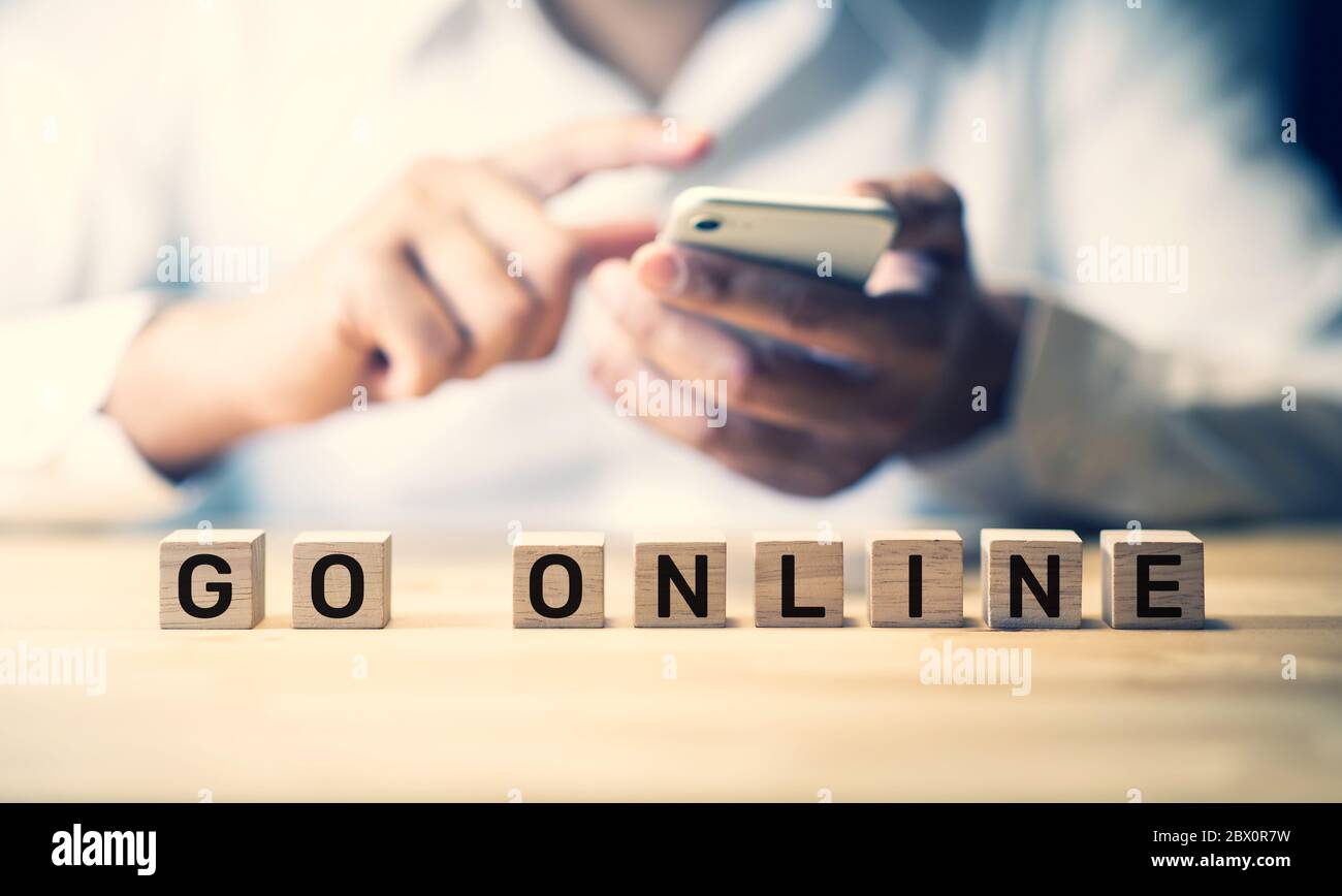 Go online und digital concepts.New Trend mit Social Network.Disruption of Business Situation. Stockfoto