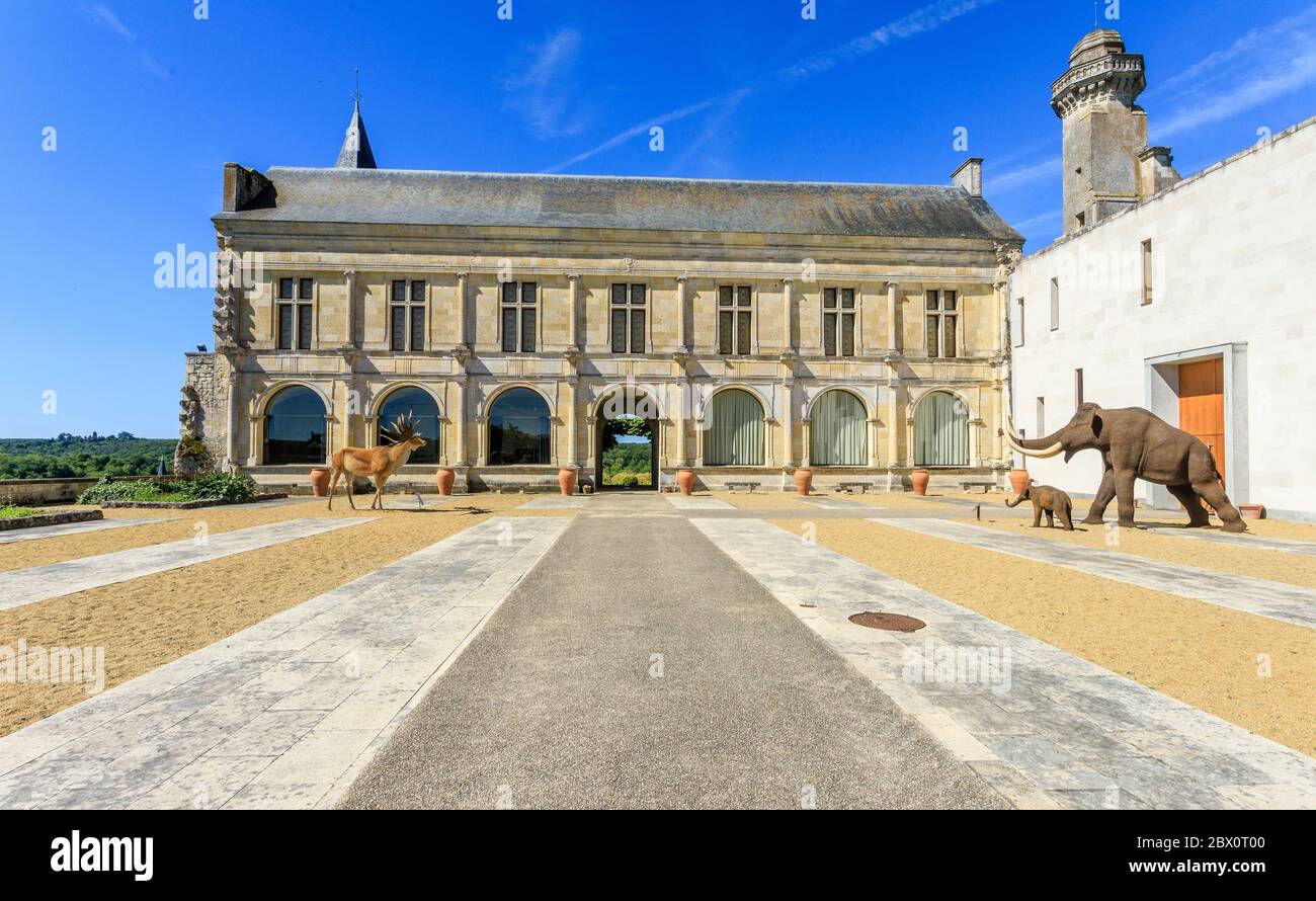 Frankreich, Indre et Loire, Le Grand Pressigny, Schloss Grand Pressigny, die Vorgeschichte von Grand Pressigny Museum // Frankreich, Indre-et-Loire (37), Le Grand- Stockfoto