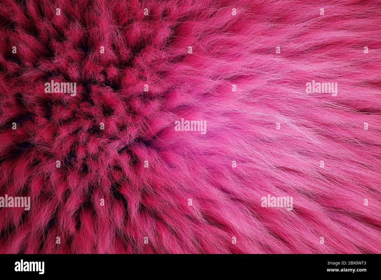 3D-Rendering von zotteligen Teppich mit Wolle Material für Hintergründe Textur, Nahaufnahme von weichen romantischen Pastell rosa und flauschig Stockfoto