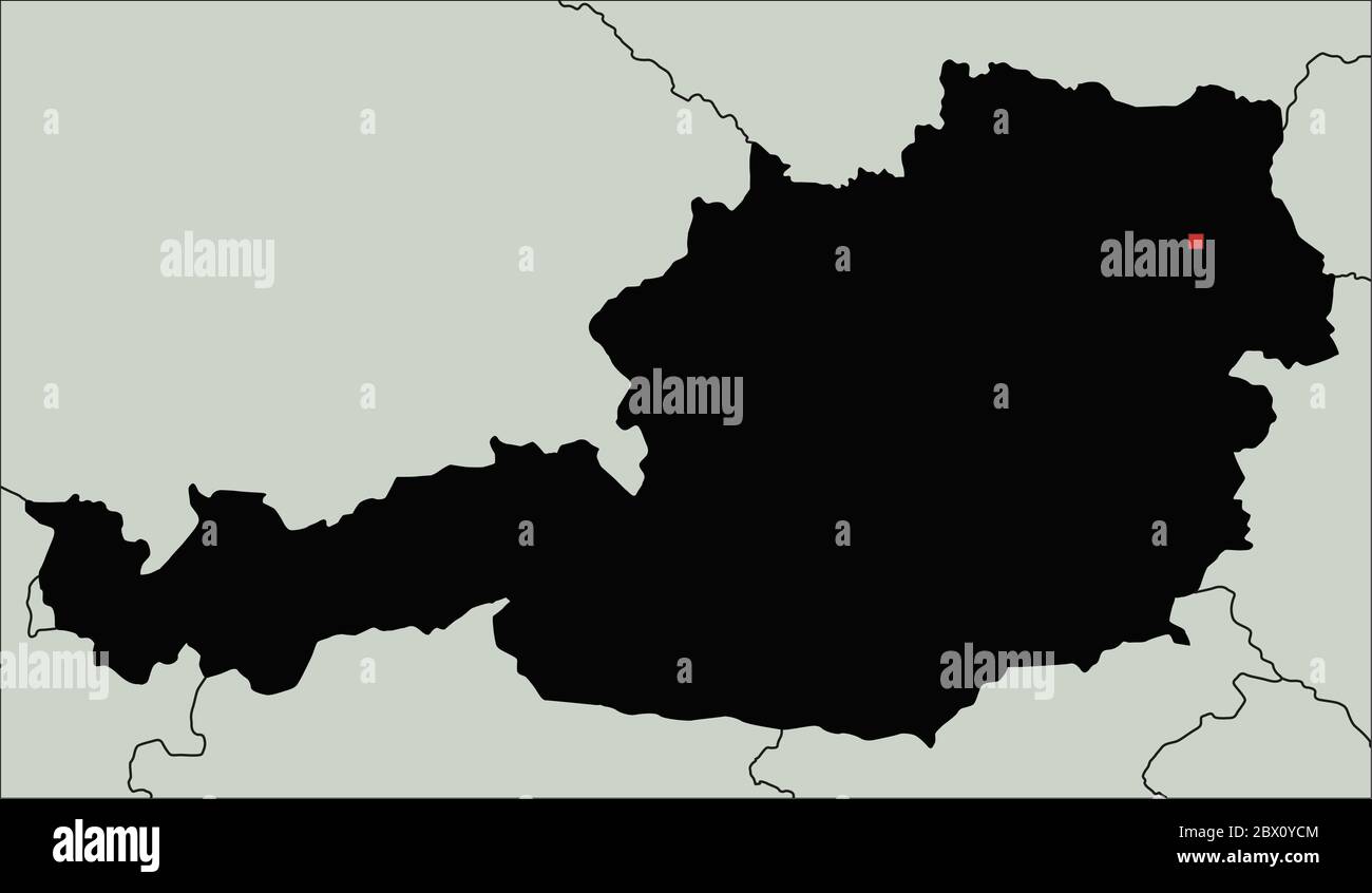 Detailreiche Österreich Silhouette Karte. Stock Vektor