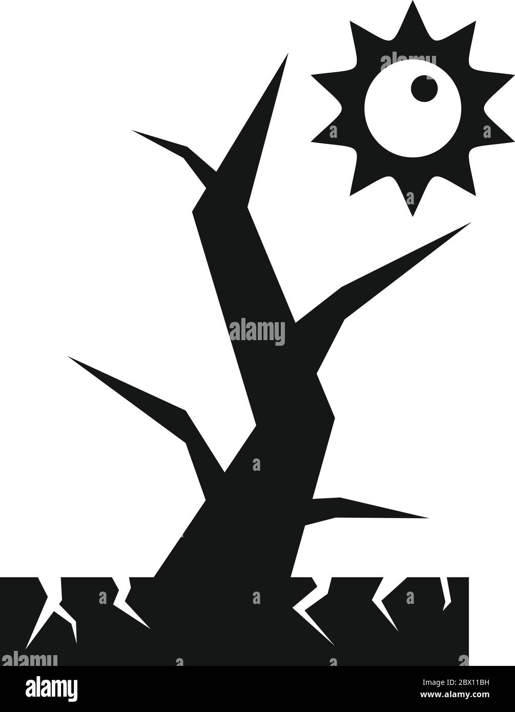 Symbol für einen Baum der Dürre. Einfache Illustration von Katastrophe Dürre Baum Vektor-Symbol für Web-Design isoliert auf weißem Hintergrund Stock Vektor