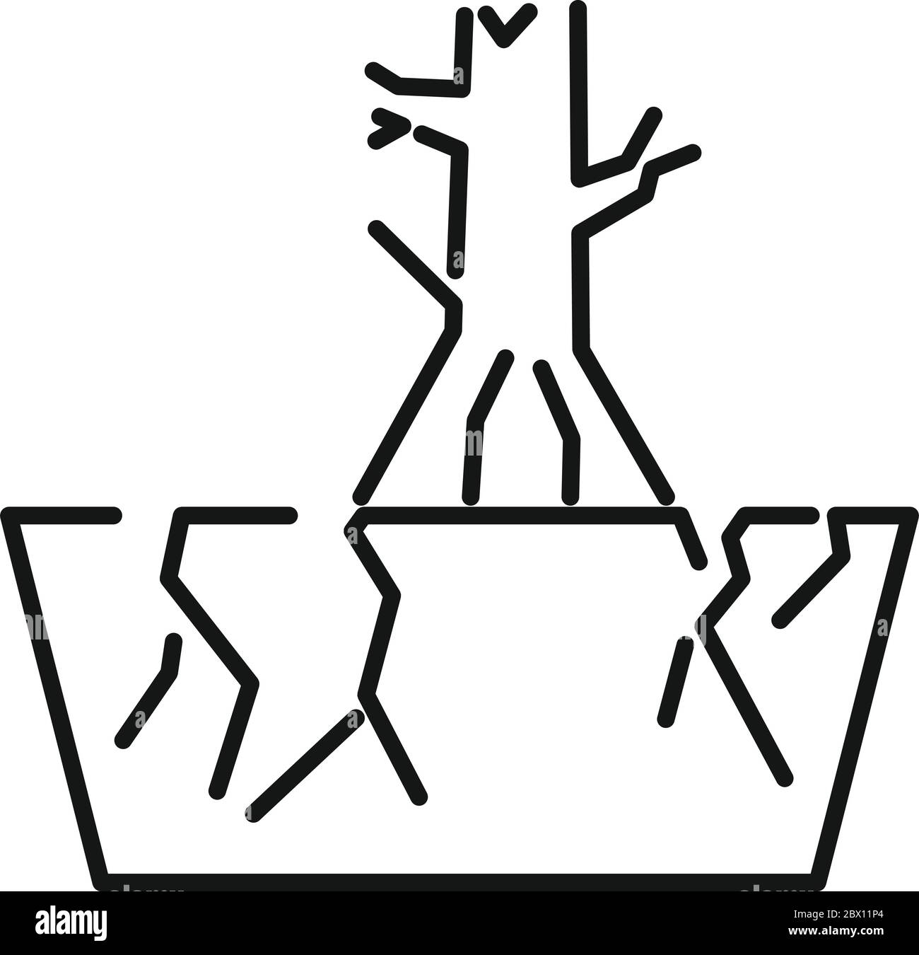 Symbol für Trockenheit des toten Baumes. Umriss toten Baum Trockenheit Vektor-Symbol für Web-Design isoliert auf weißem Hintergrund Stock Vektor