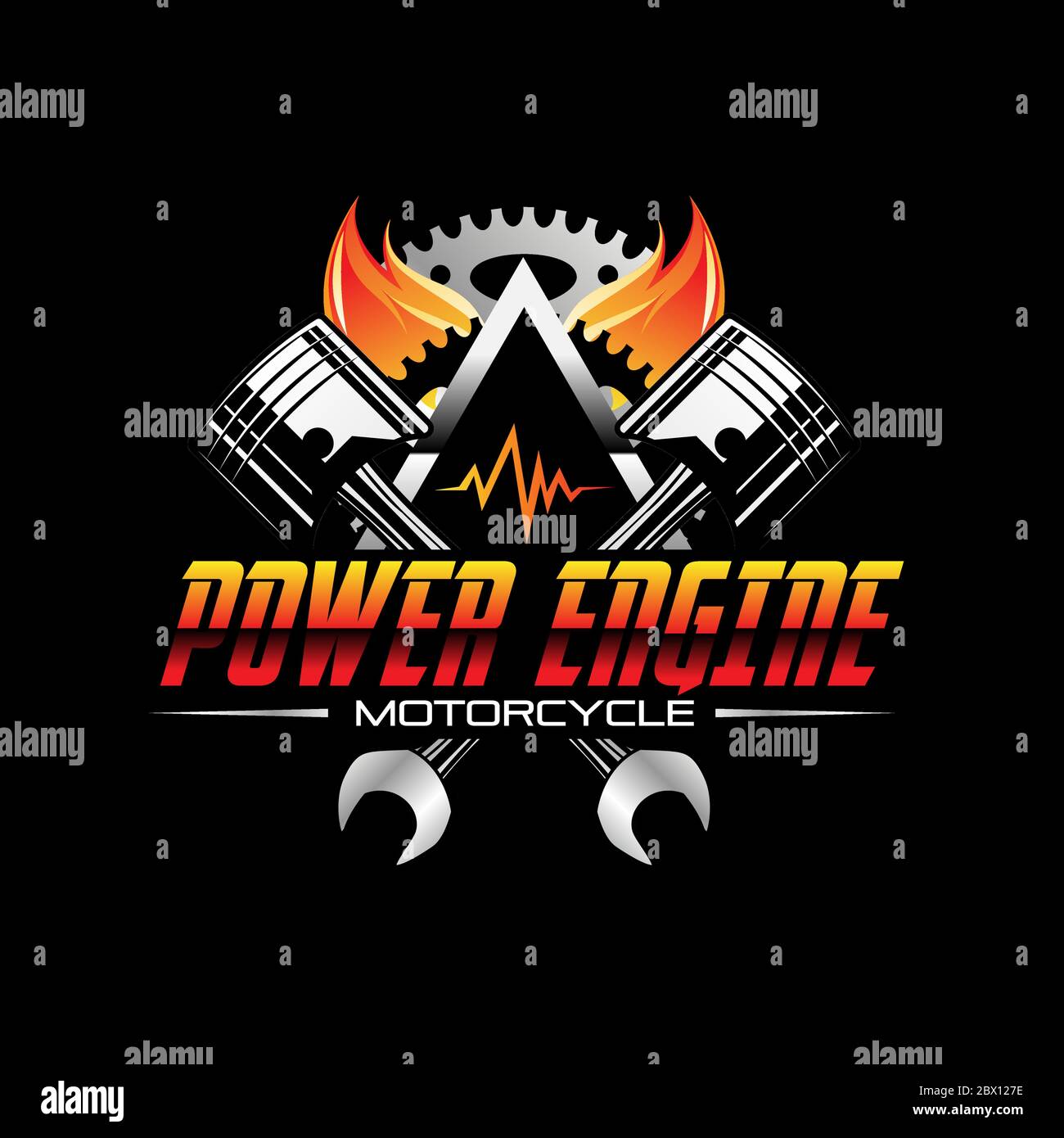 Symbol Für Das Logo Des Fire Power Automotive Engine Design Stock Vektor