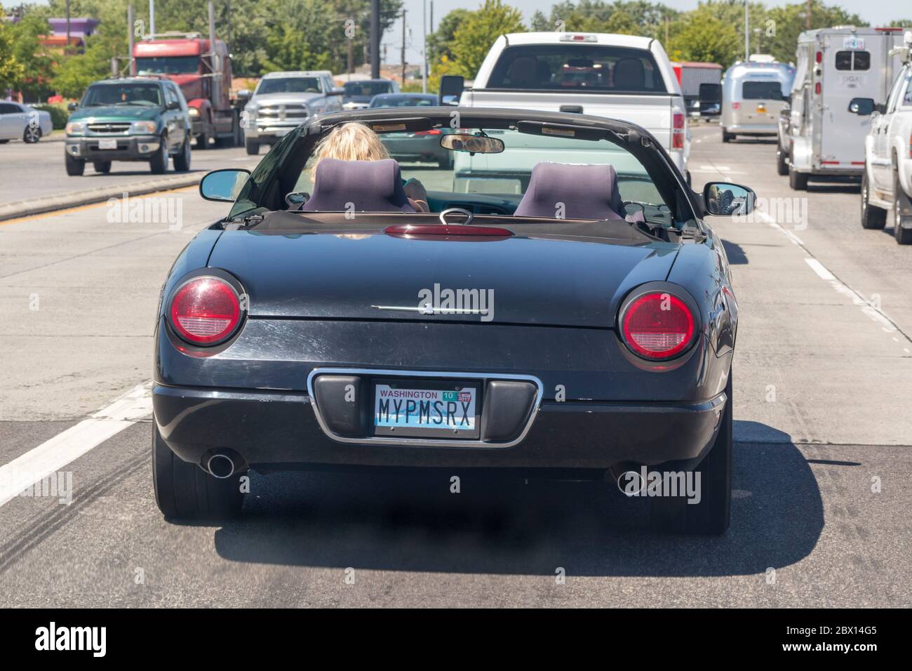 Auto mit MYPMSRX-Kennzeichen, Seattle, Washington, USA Stockfoto