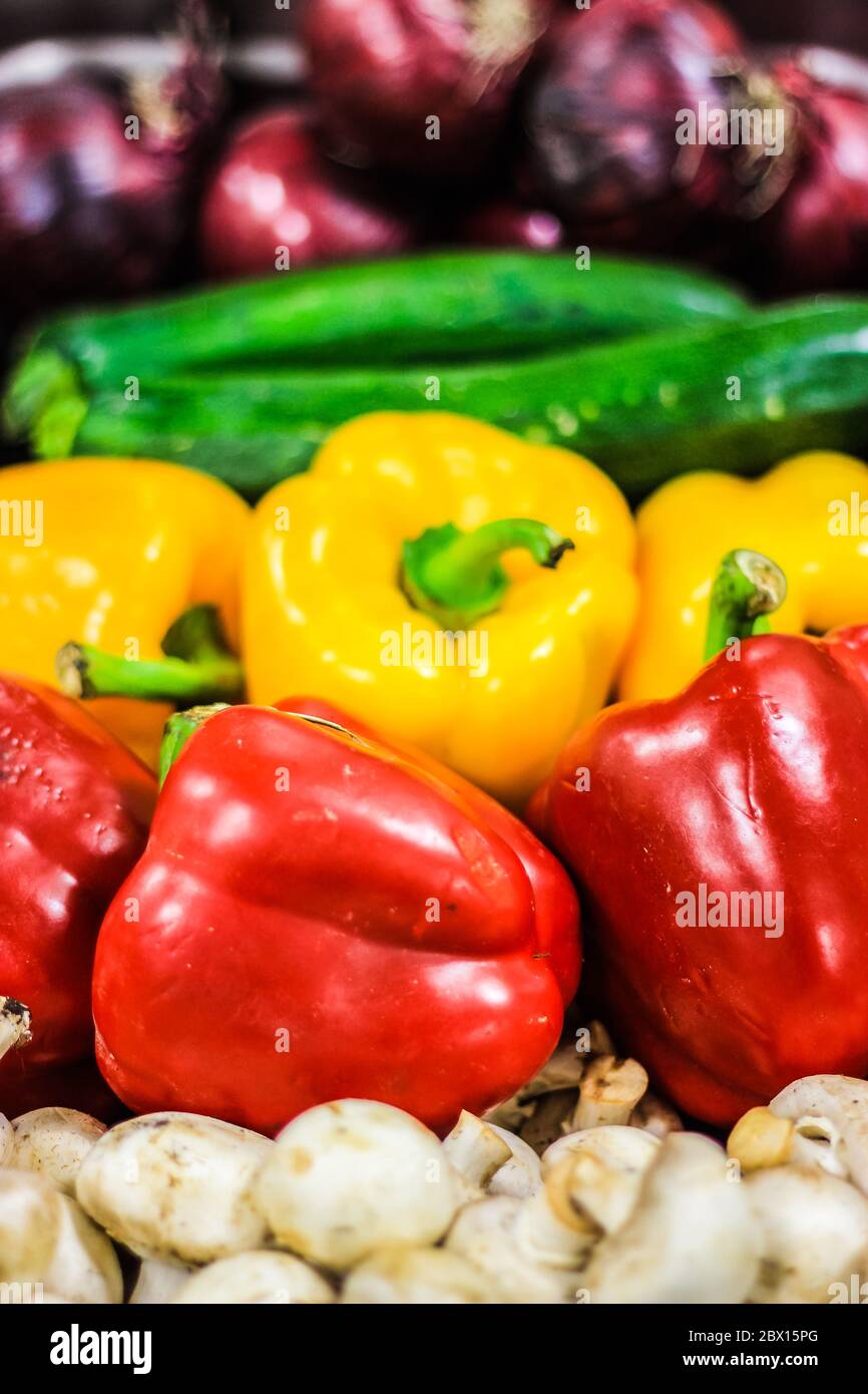 Buntes Gemüse - Bio-Lebensmittel Stockfoto