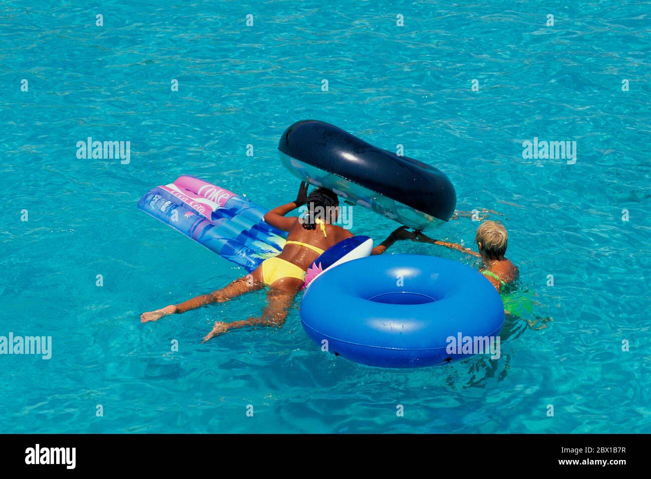 Schwimmfrauen, Baleareninsel Menorca, Spanien, Europa Stockfoto