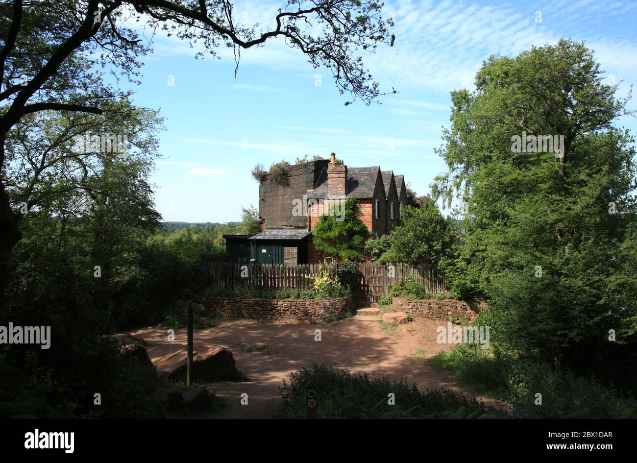 Kinver Edge Rock Houses, Kinver, Staffordshire, Großbritannien. Stockfoto