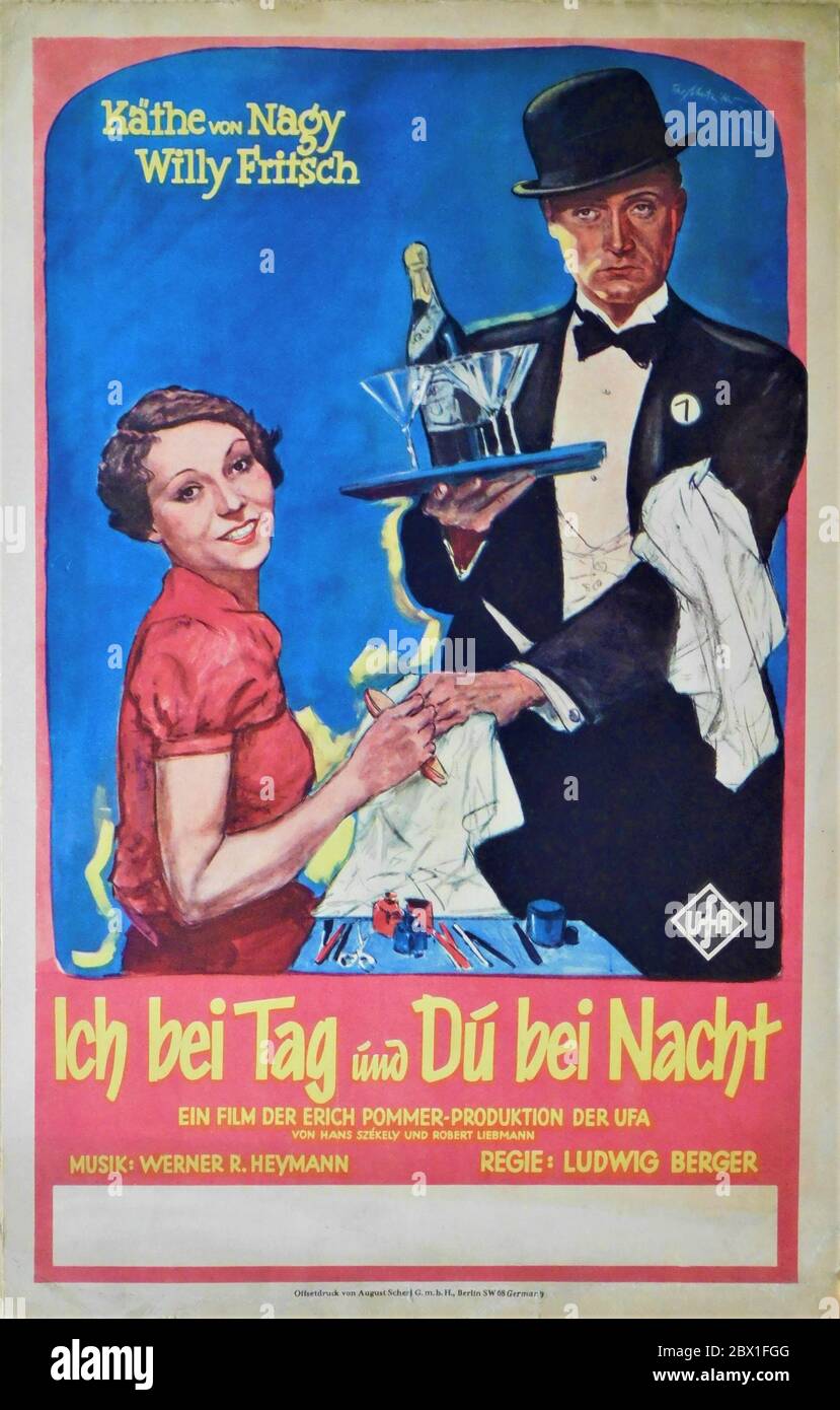 KATHE VON NAGY und WILLY FRITSCH in ICH BEI TAG UND DU BEI NACHT 1932 Regisseur LUDWIG BERGER Musik Werner R. Heyman Produzent Erich Pommer Universum Film (UFA) Stockfoto