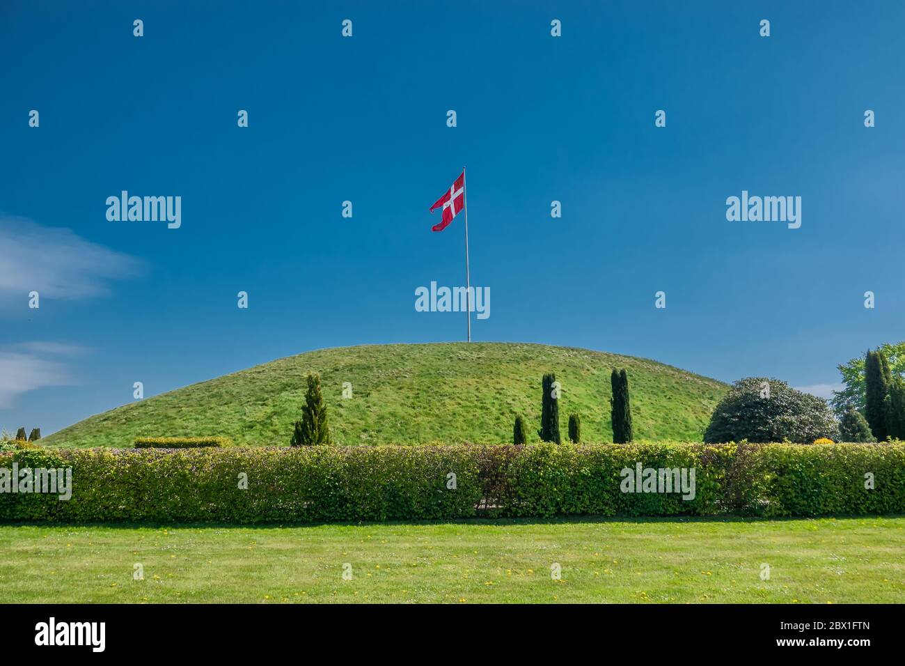 Jelling National Monuments Hügel in Jelling, Dänemark Stockfoto