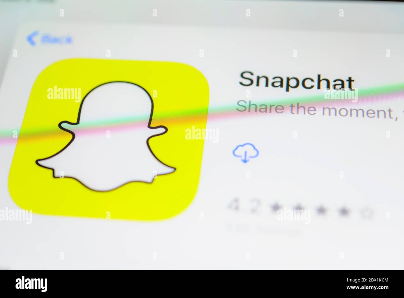 Snapchat App, soziales Netzwerk, App-Symbol, Screenshot, Smartphone, Detail, Vollbild Stockfoto