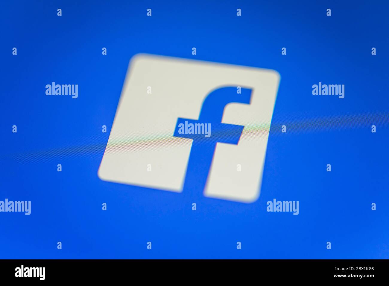 Facebook-App, soziales Netzwerk, Logo, Screenshot, Smartphone, Detail, Vollformat Stockfoto