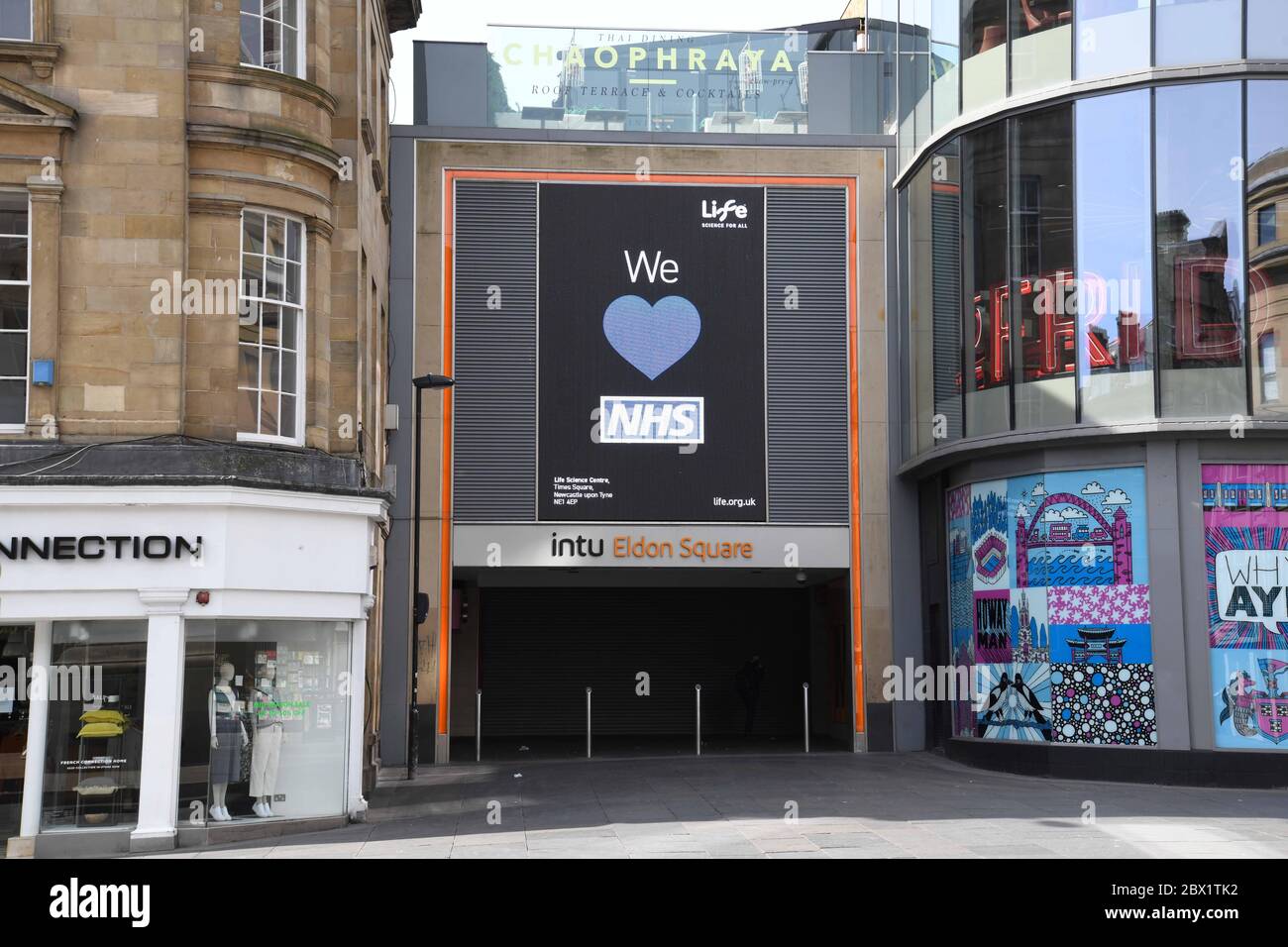 Leere Straßen im Zentrum von Newcastle upon Tyne während Coronavirus 14-4-20 Stockfoto