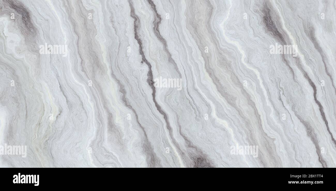 Marmor Muster mit dem lockigen grauen und schwarzen Adern. Abstrakte Textur und Hintergrund. 2D-Darstellung Stockfoto
