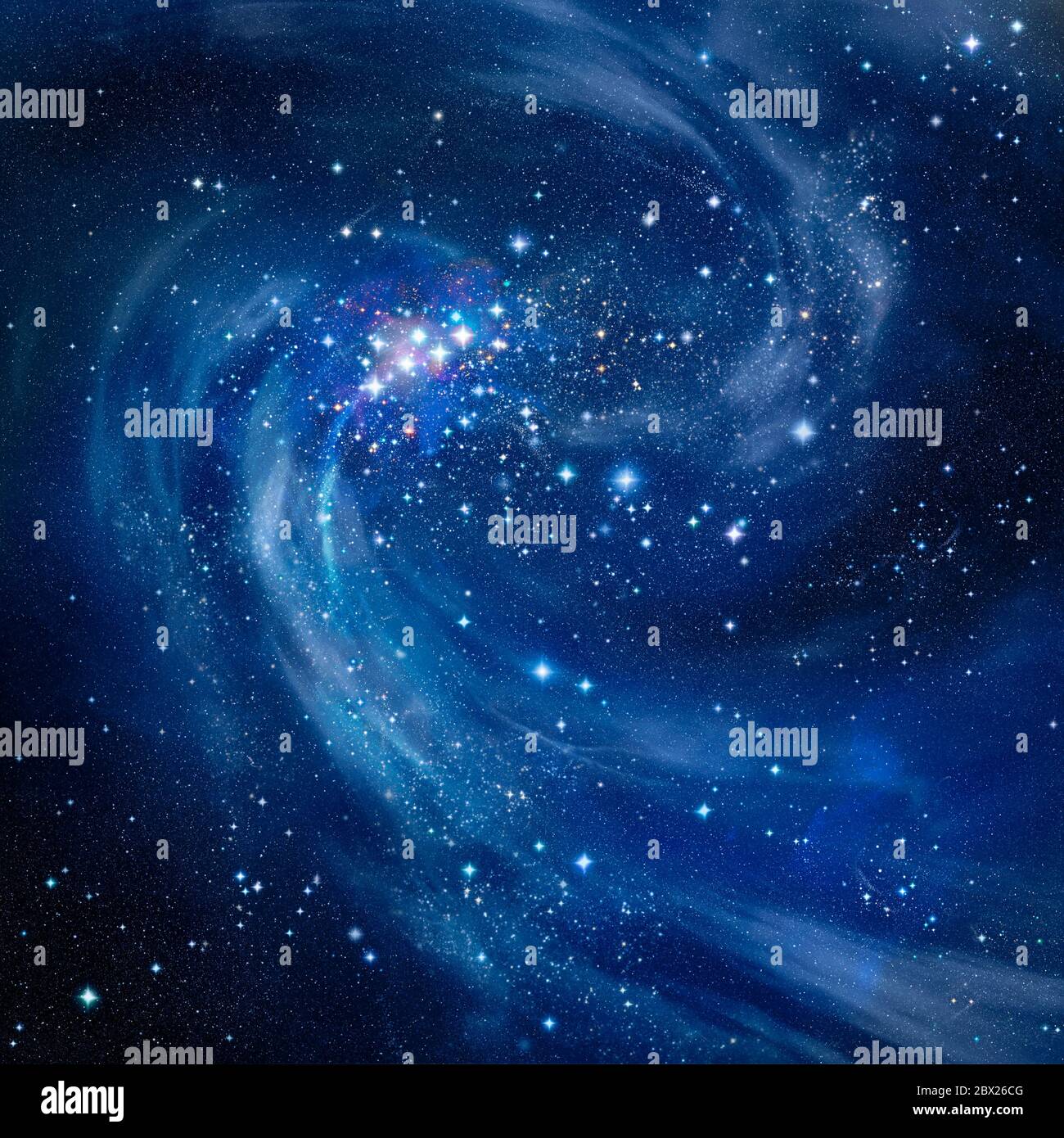 Sterne am Nachthimmel. Weltraum, Astronomie, Sternenfeld Stockfoto